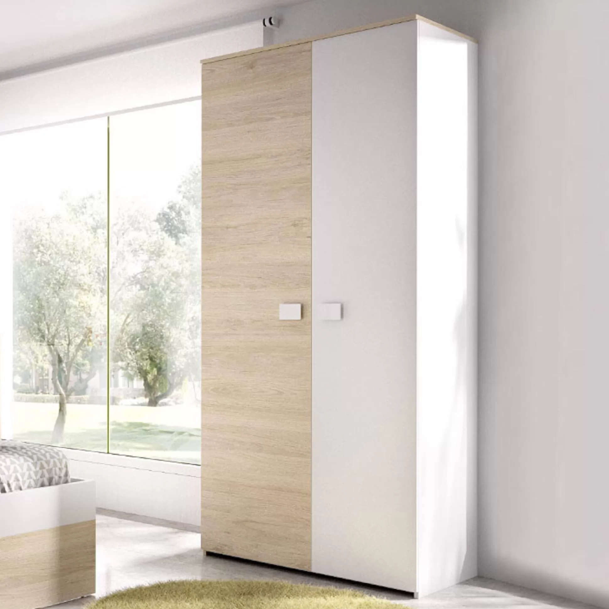 Dmora Guardaroba 2 Ante<Guardaroba 2 ante Dfreule, 90x52h205 cm, Rovere e Bianco