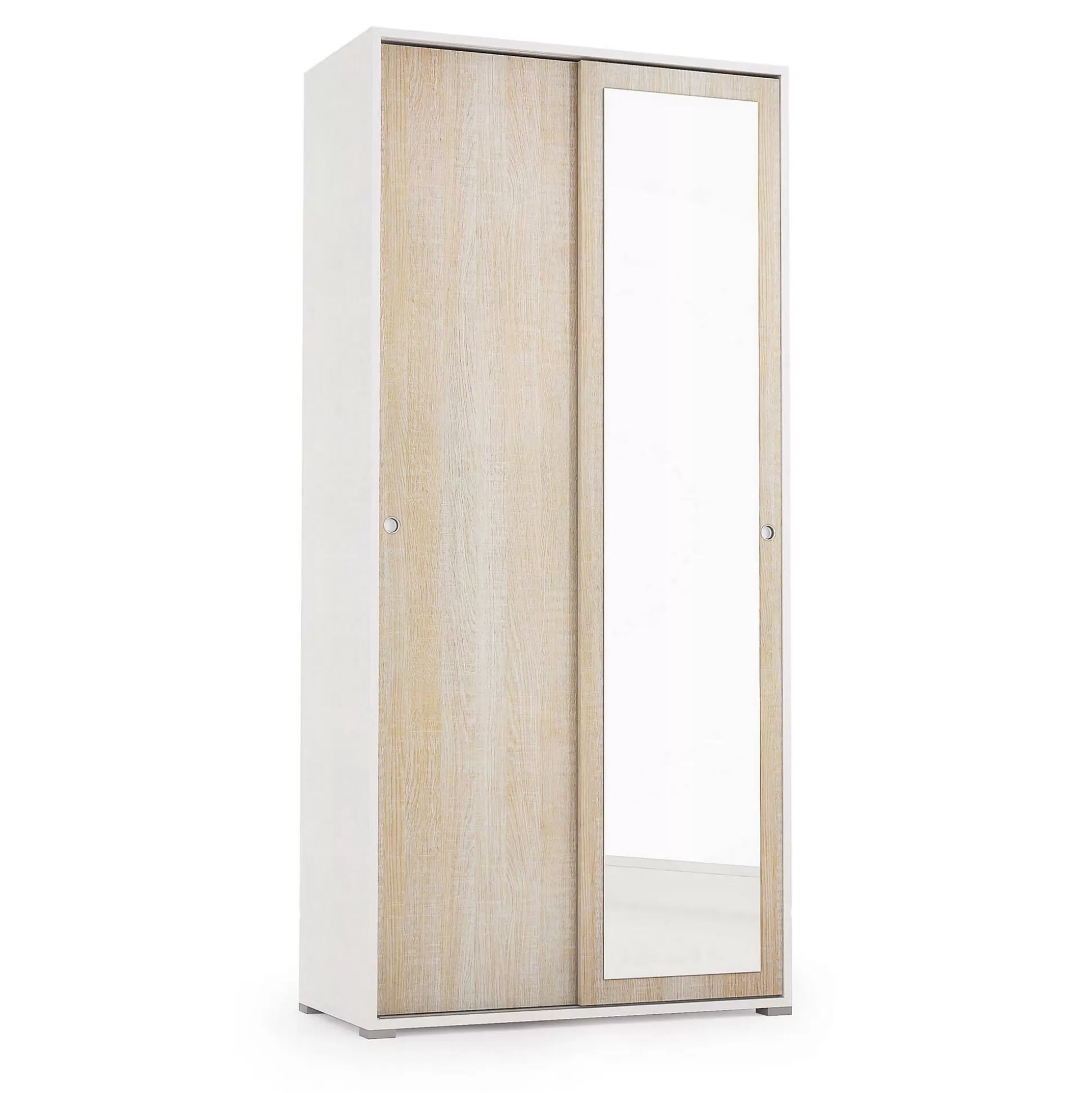Dmora Guardaroba 2 Ante<Guardaroba 2 ante Dmontic, 90x45h195 cm, Rovere e Bianco