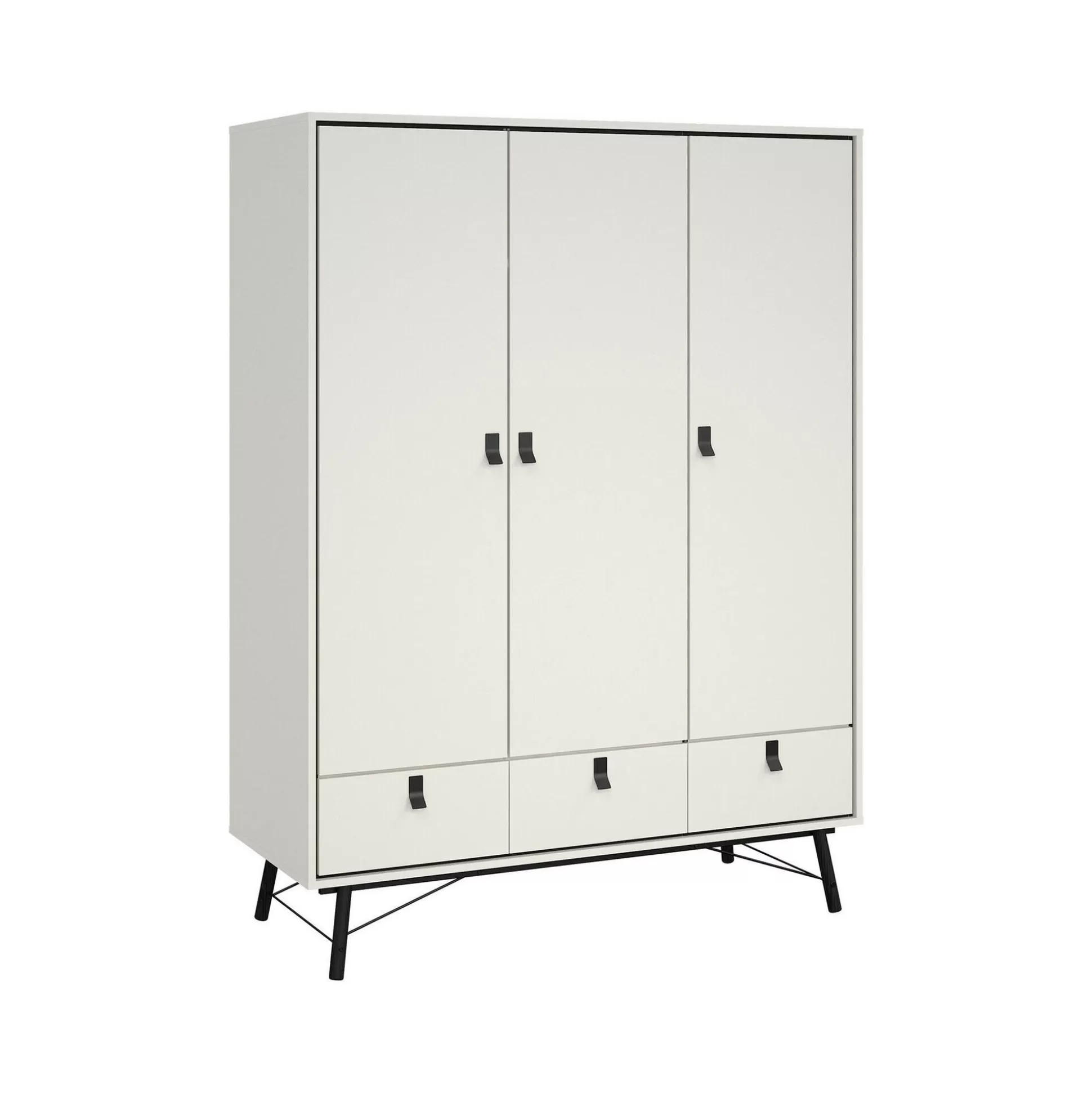 Dmora Guardaroba 3 Ante<Guardaroba 3 ante Dverdell, 60x150 h200 cm, Bianco e Nero