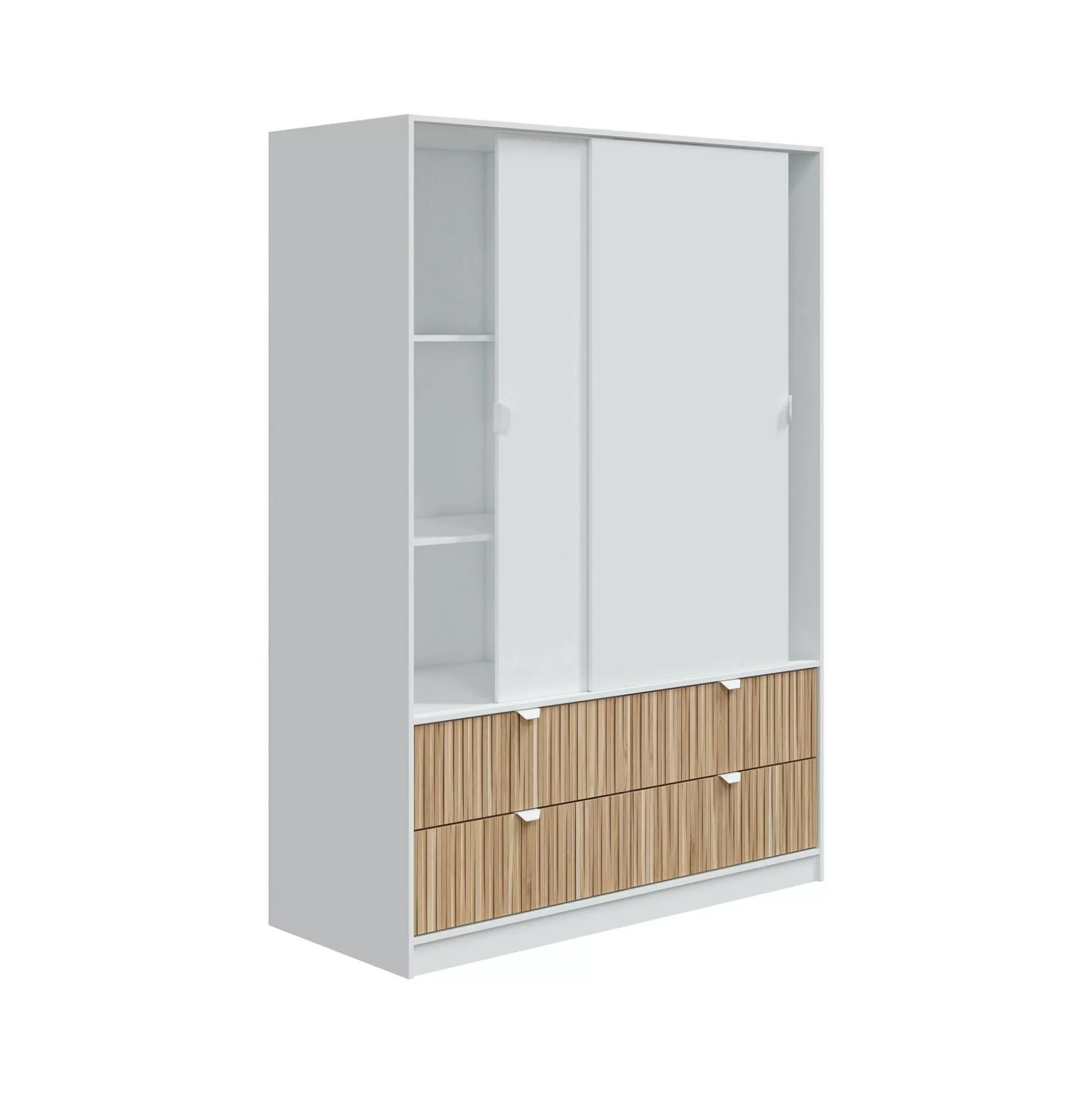 Dmora Guardaroba 2 Ante<Guardaroba 2 ante Ineng, 140x60 h200 cm, Bianco e Rovere