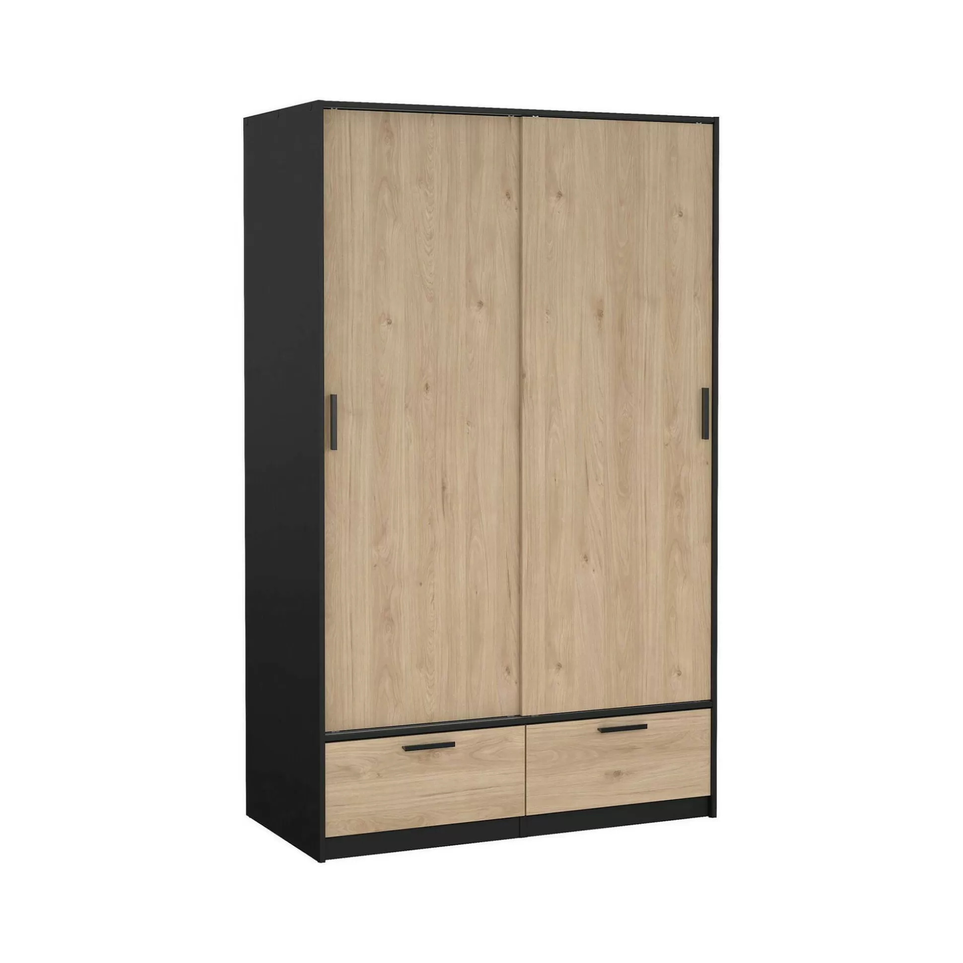 Dmora Guardaroba 2 Ante<Guardaroba 2 ante Kammuri, 60x121 h200 cm, Nero e Rovere