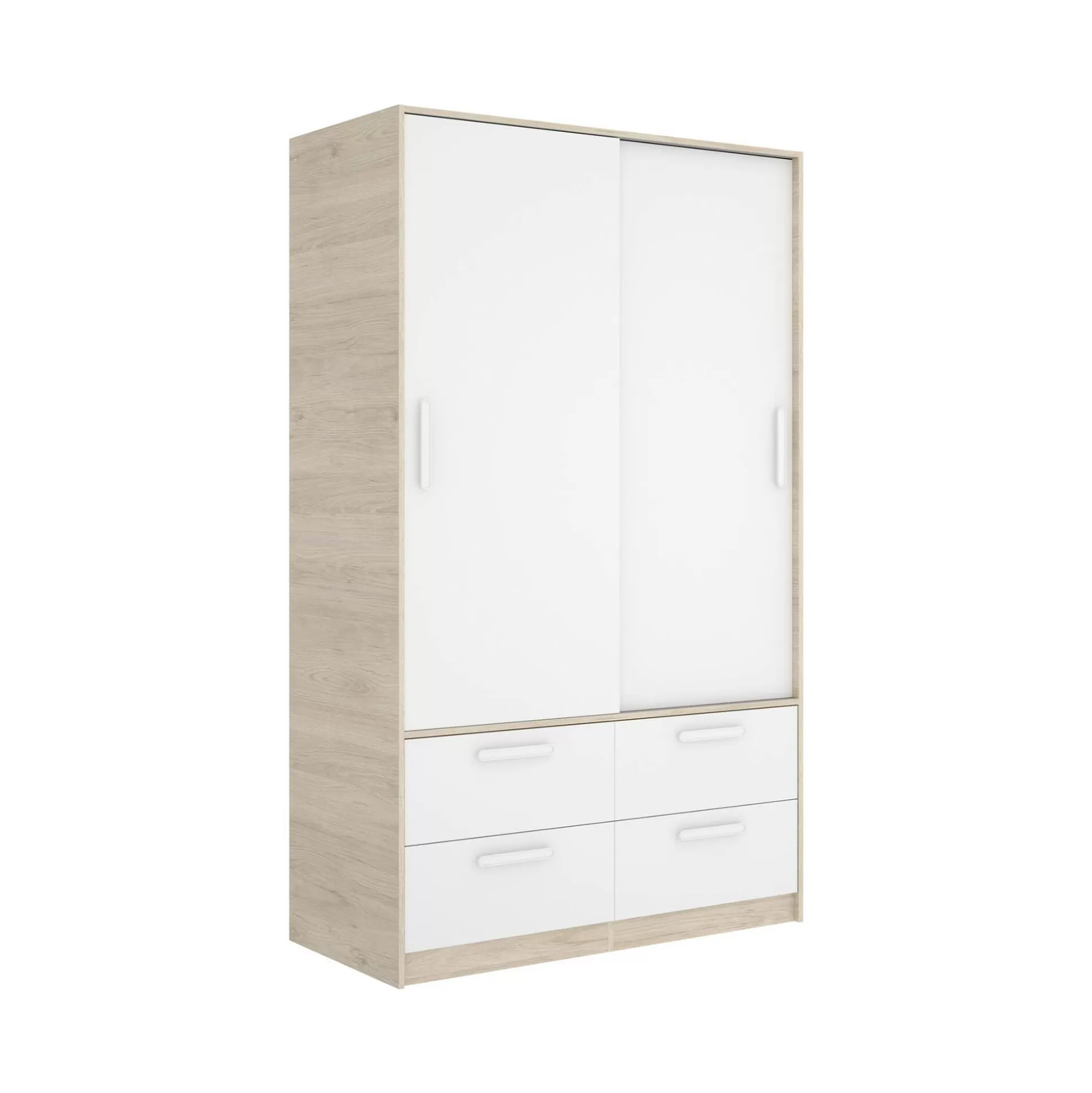 Dmora Guardaroba 2 Ante<Guardaroba 2 ante Kirogi, 120x60 h204 cm, Bianco e Rovere