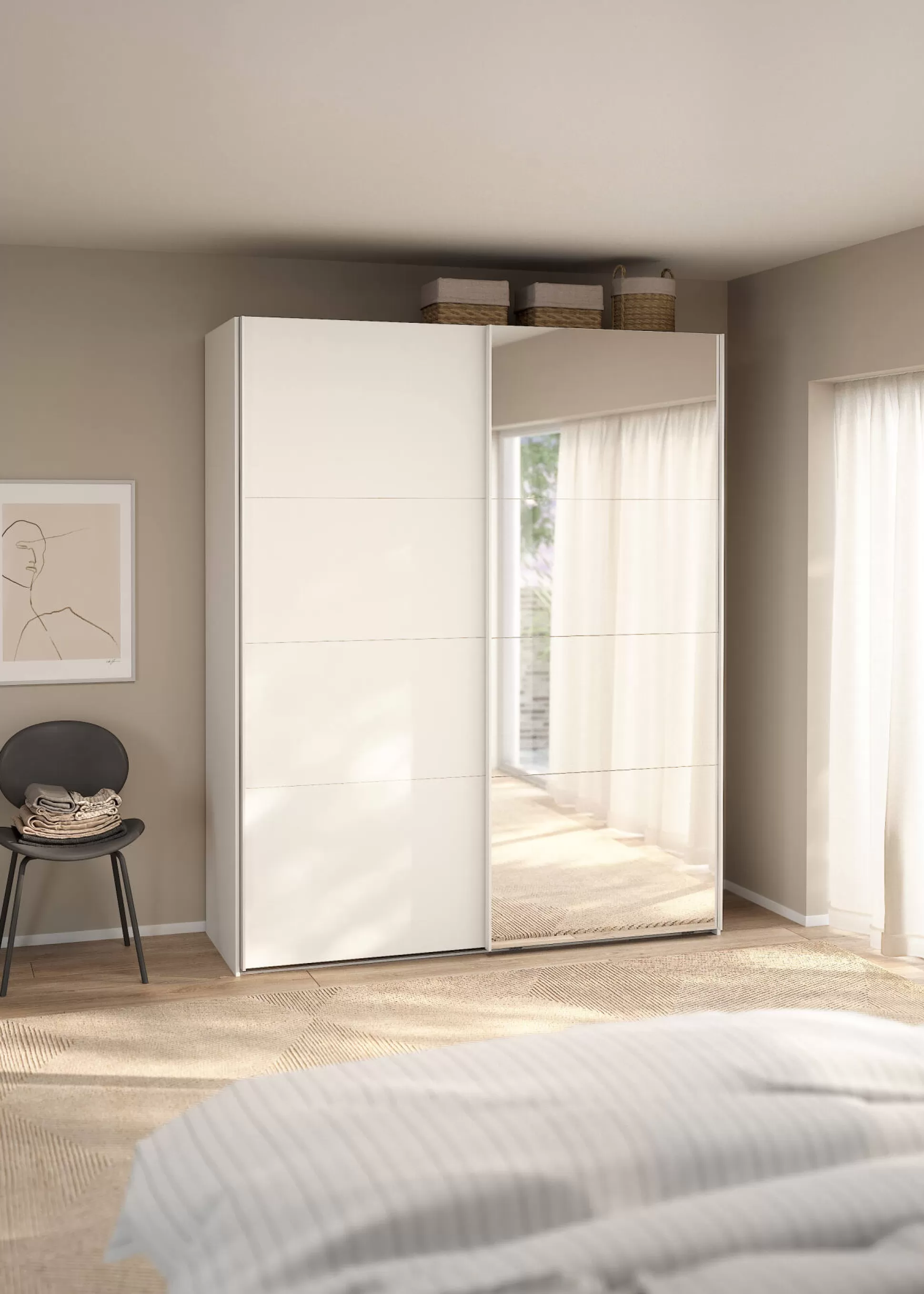 Dmora Guardaroba 2 Ante<Guardaroba 2 ante Malakas, 65x179 h220 cm, e Trasparente
