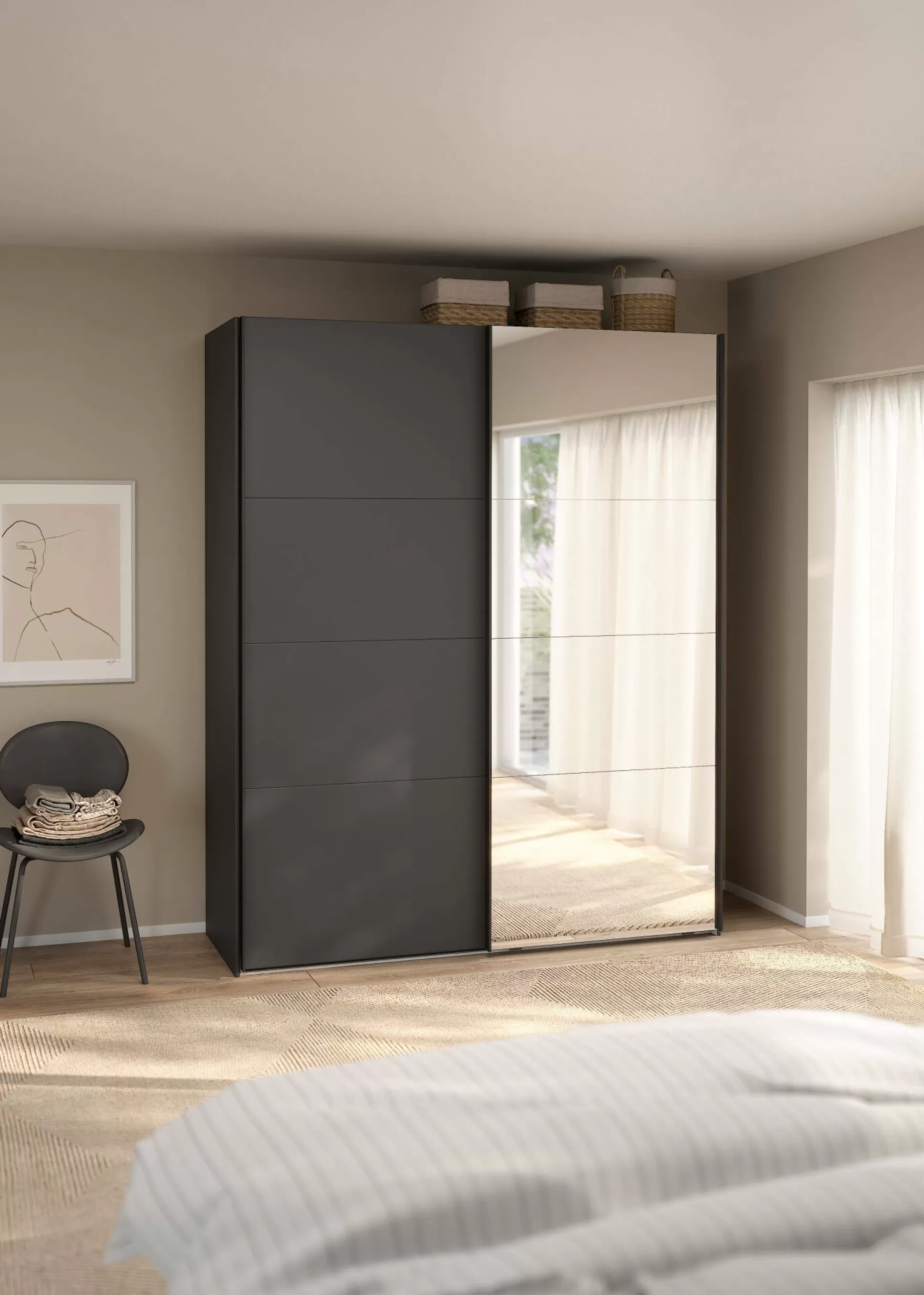 Dmora Guardaroba 2 Ante<Guardaroba 2 ante Malakas, 65x179 h220 cm, e Trasparente