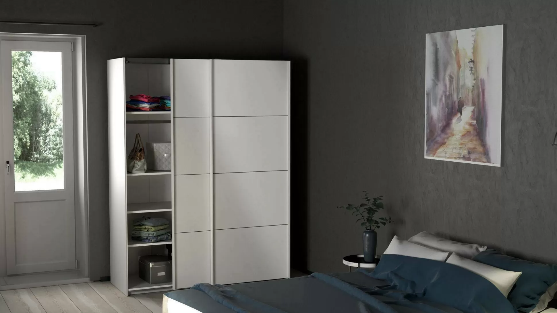 Dmora Guardaroba 2 Ante<Guardaroba 2 ante Maurice, 61x150 h200 cm, Bianco