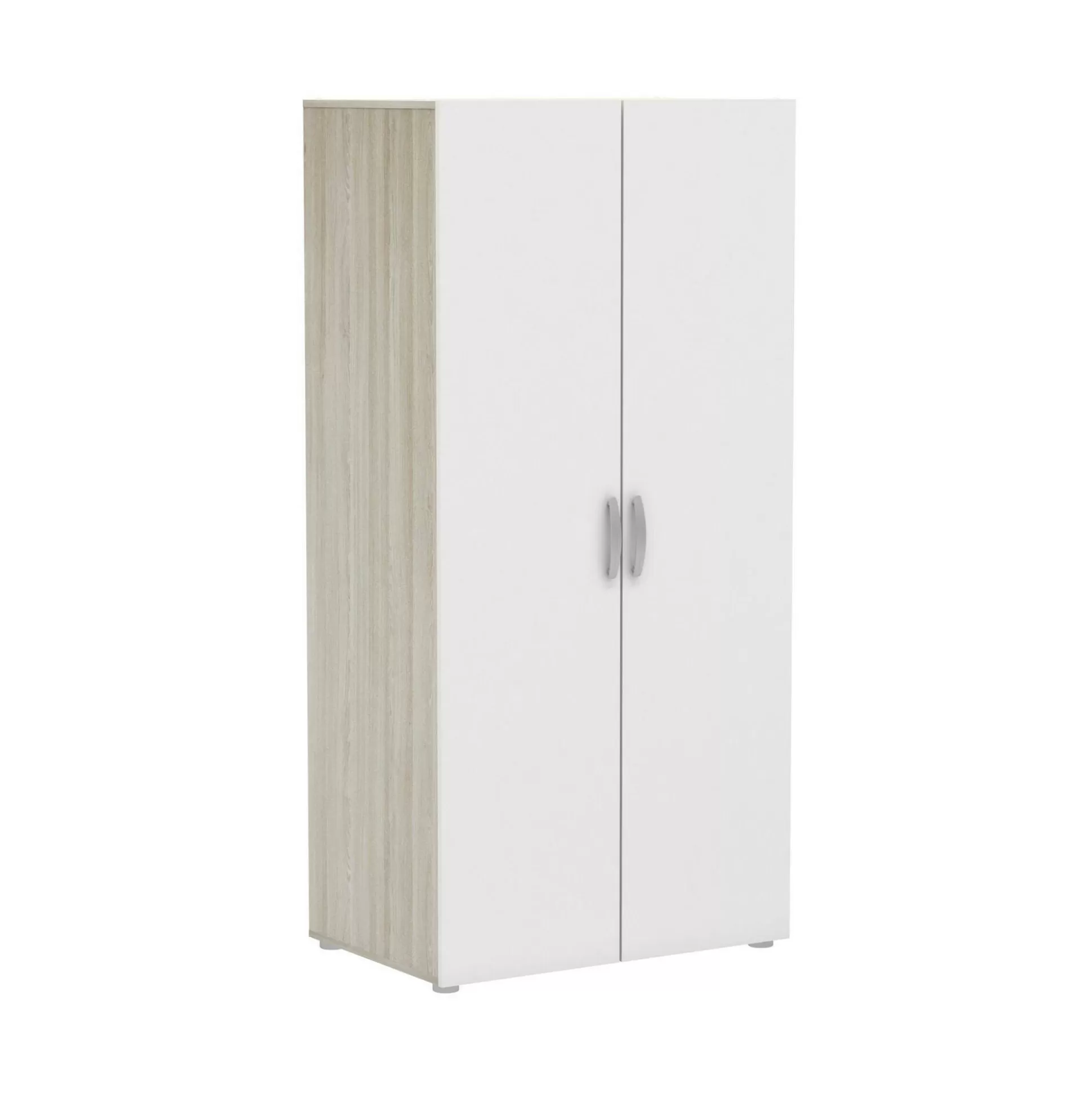 Dmora Armadi Multiuso 2 Ante<Guardaroba 2 ante Ockhi, 79x52 h166 cm, Rovere e Bianco opaco