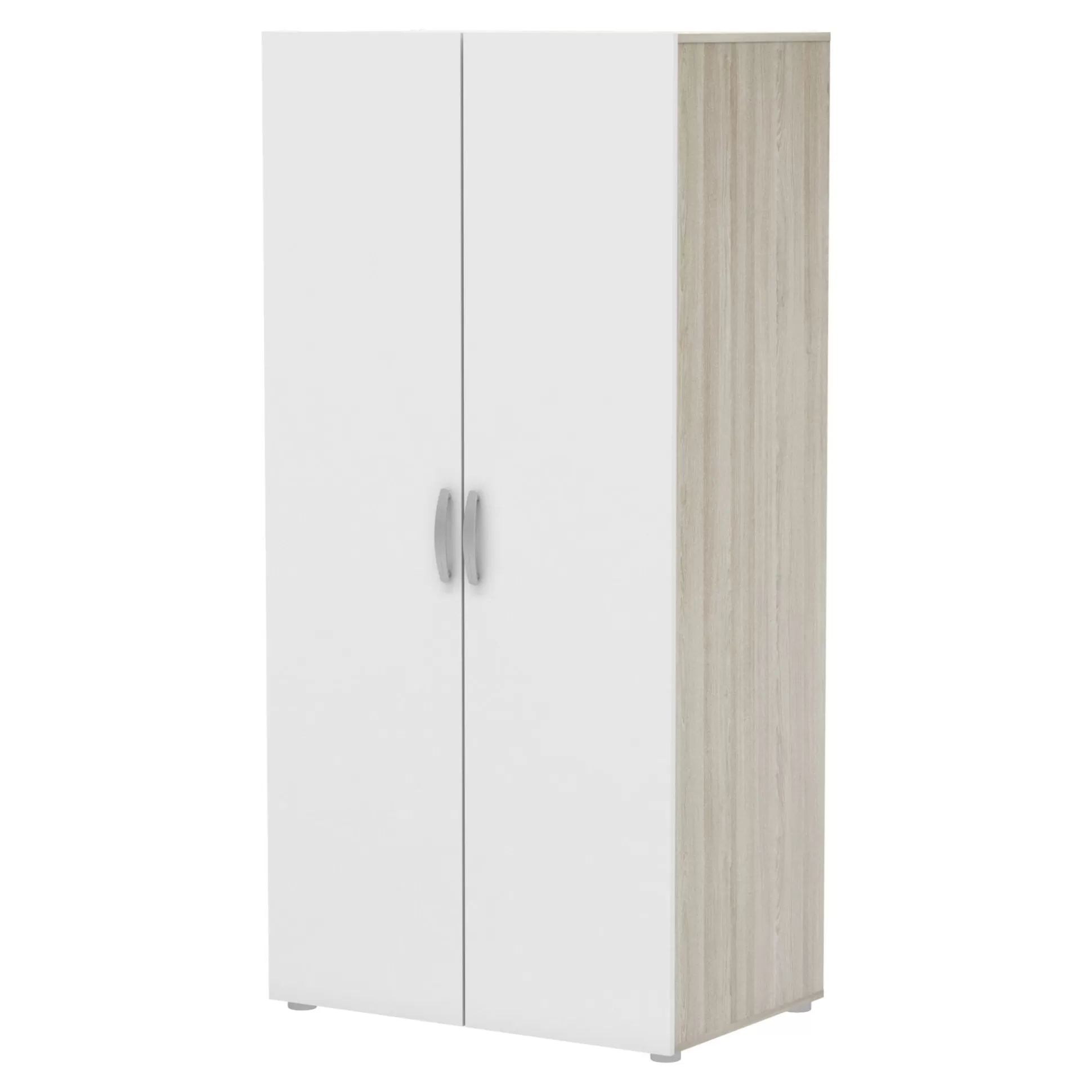 Dmora Armadi Multiuso 2 Ante<Guardaroba 2 ante Ockhi, 79x52 h166 cm, Rovere e Bianco opaco