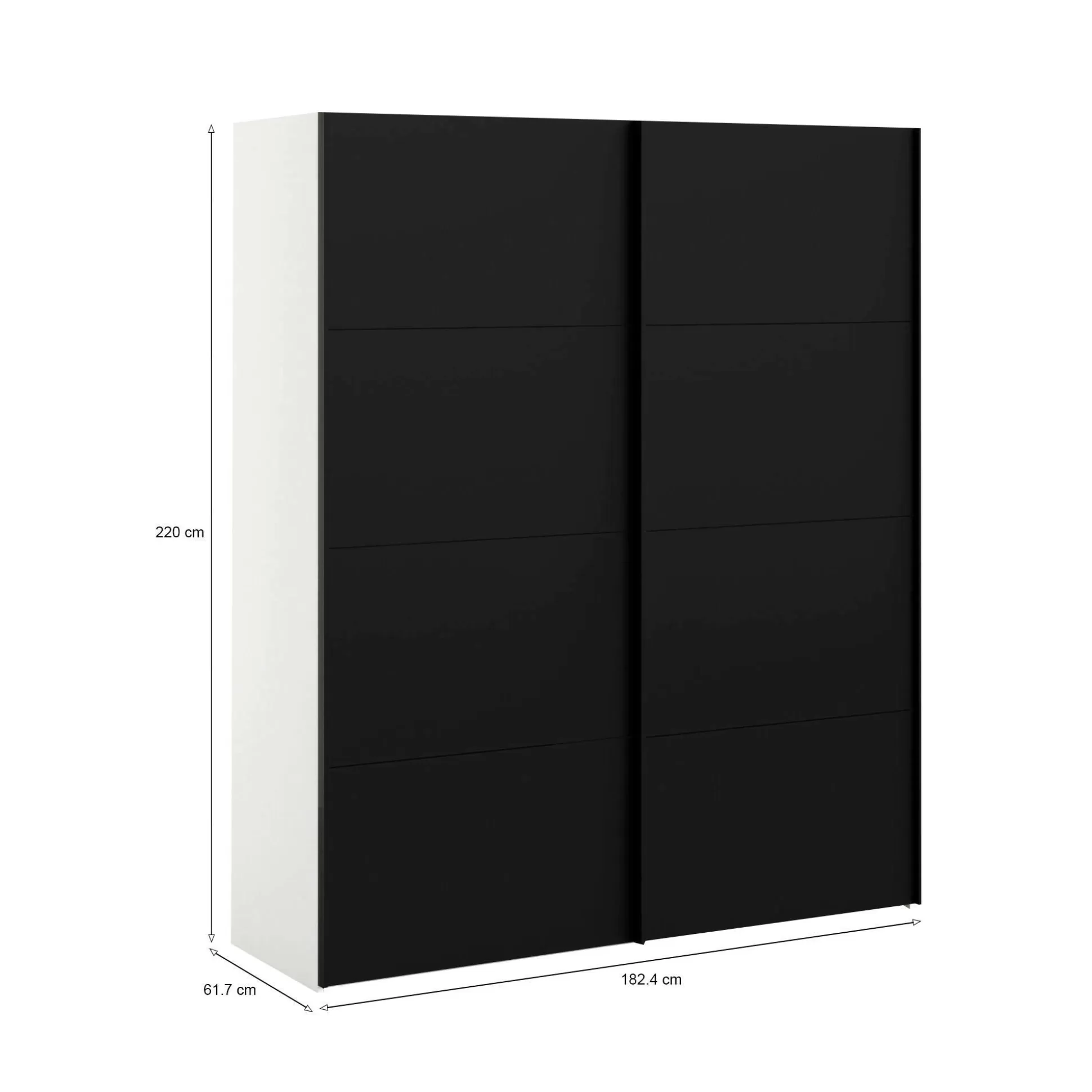 Dmora Guardaroba 2 Ante<Guardaroba 2 ante Portlouis, 62x182 h220 cm, Bianco e Nero