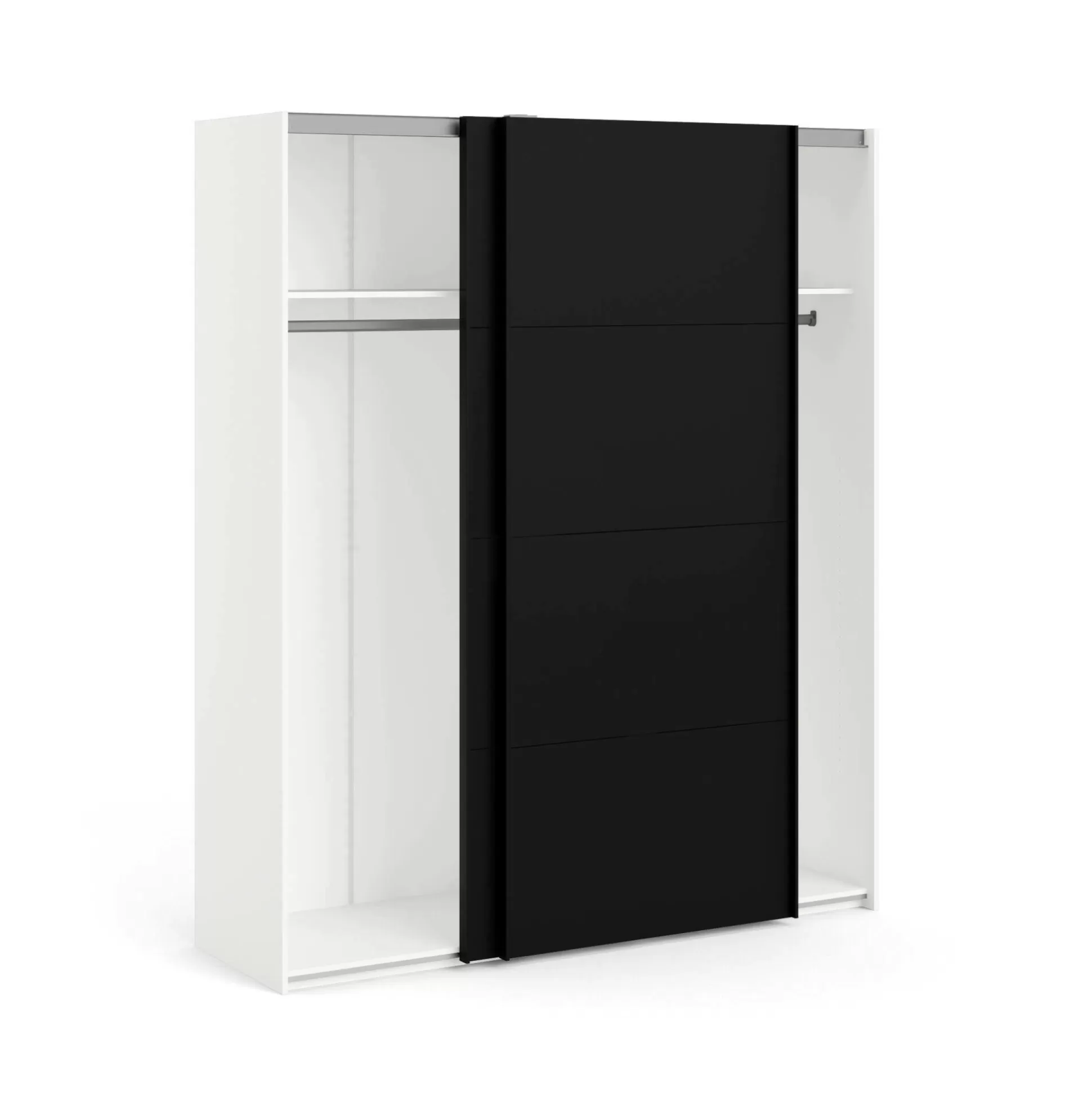 Dmora Guardaroba 2 Ante<Guardaroba 2 ante Portlouis, 62x182 h220 cm, Bianco e Nero