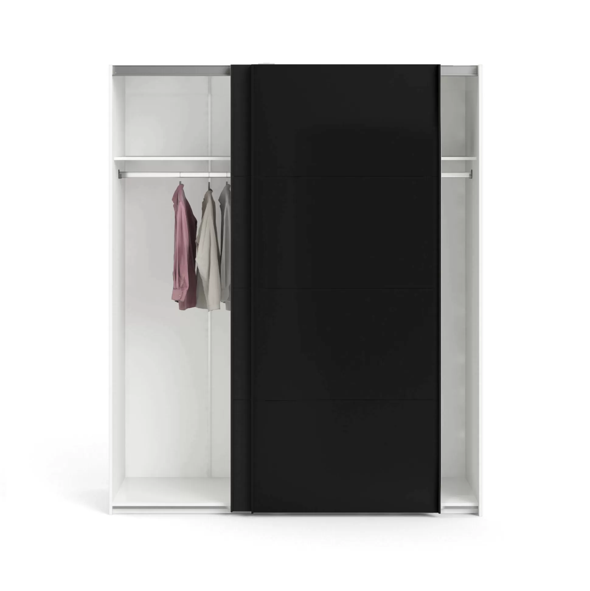 Dmora Guardaroba 2 Ante<Guardaroba 2 ante Portlouis, 62x182 h220 cm, Bianco e Nero