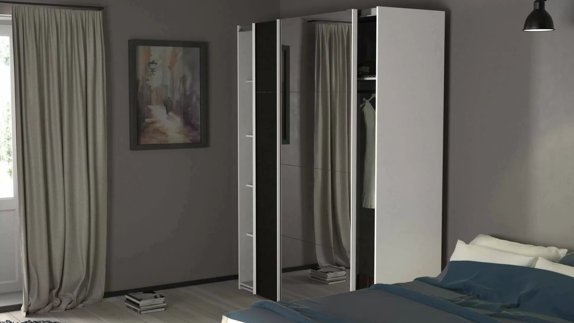 Dmora Guardaroba 2 Ante<Guardaroba 2 ante Taxus, 61x182 h220 cm, Bianco e Nero