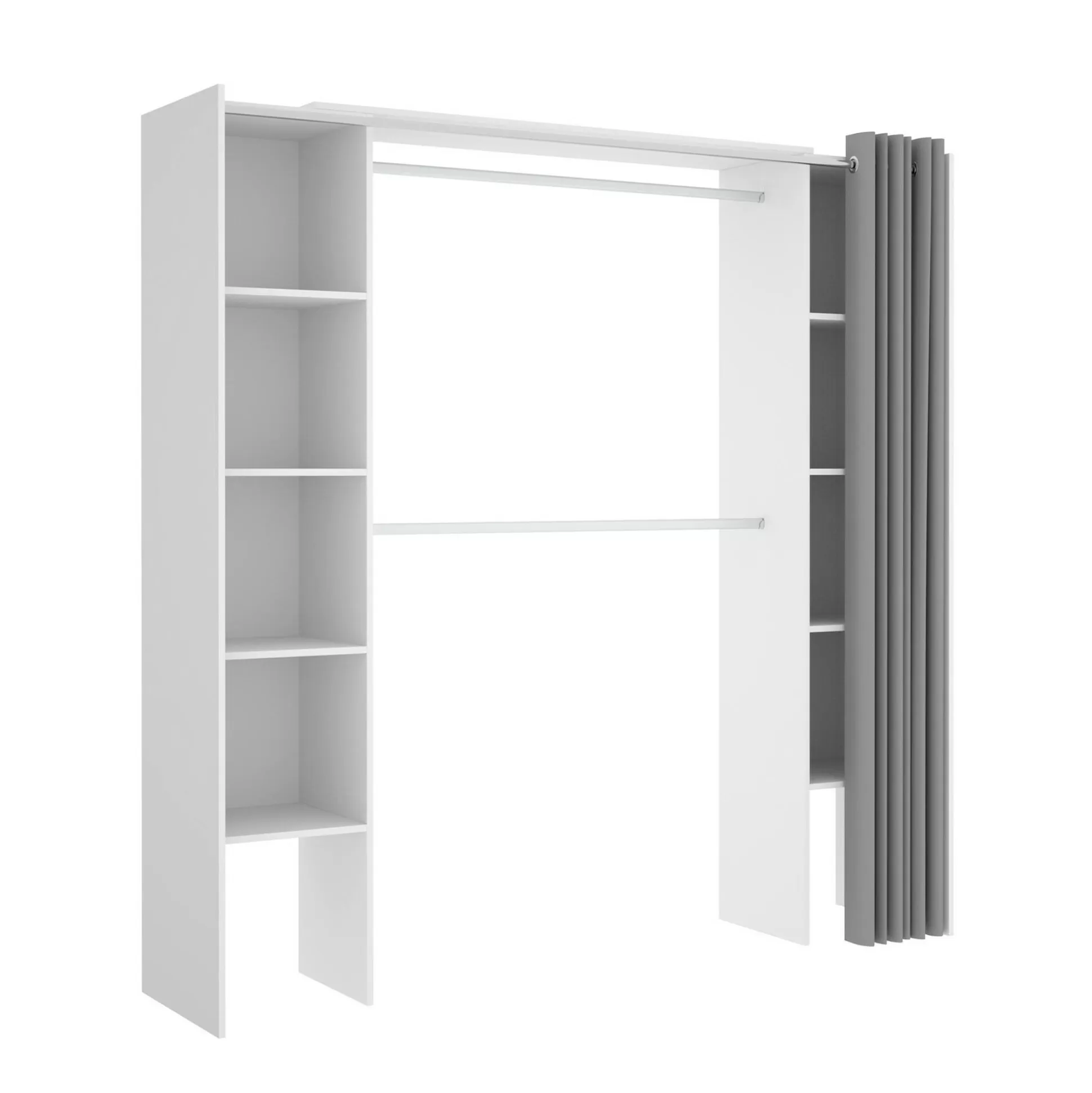 Dmora Altri Guardaroba<Guardaroba Acron, 180x50h205 cm, Bianco e Grigio