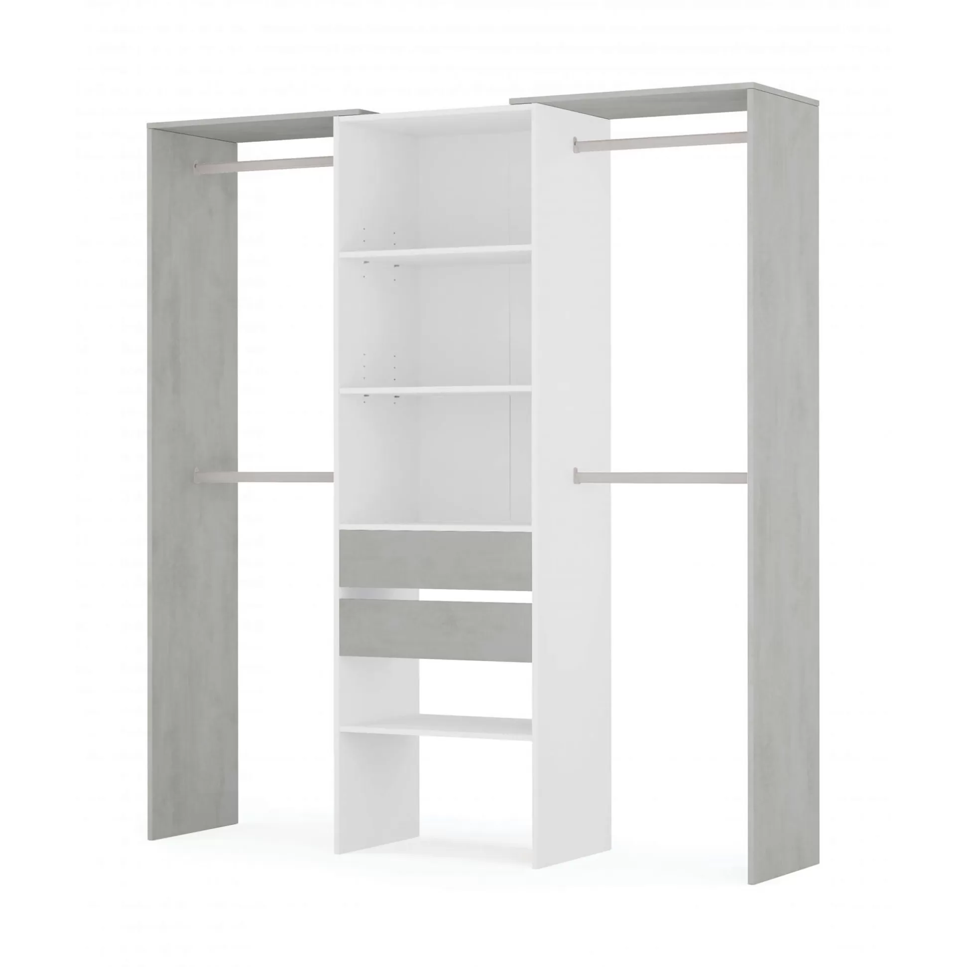 Dmora Altri Guardaroba<Guardaroba Amico, 179x50h202 cm, Bianco e Cemento