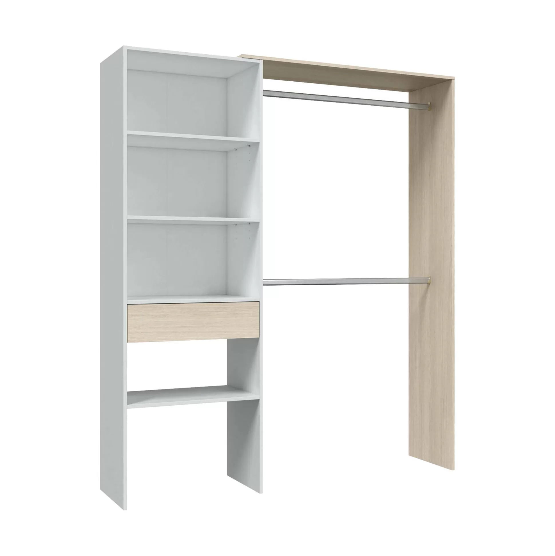 Dmora Altri Guardaroba<Guardaroba Amico, 158x40h187 cm, Bianco e Rovere