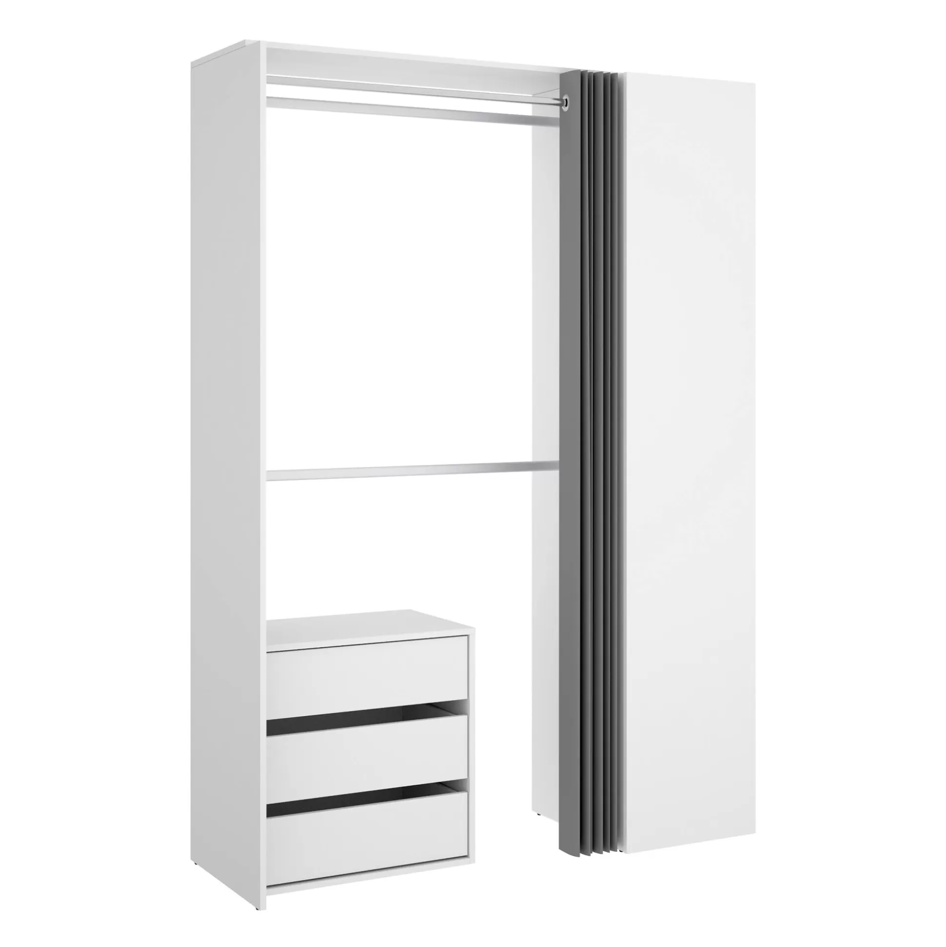 Dmora Altri Guardaroba<Guardaroba Annuck, 141x52h205 cm, Bianco e Antracite