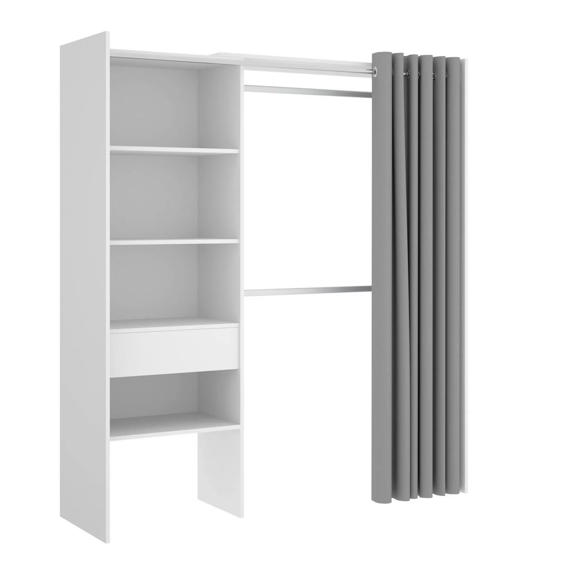 Dmora Altri Guardaroba<Guardaroba Arim, 160x50h205 cm, Bianco e Grigio