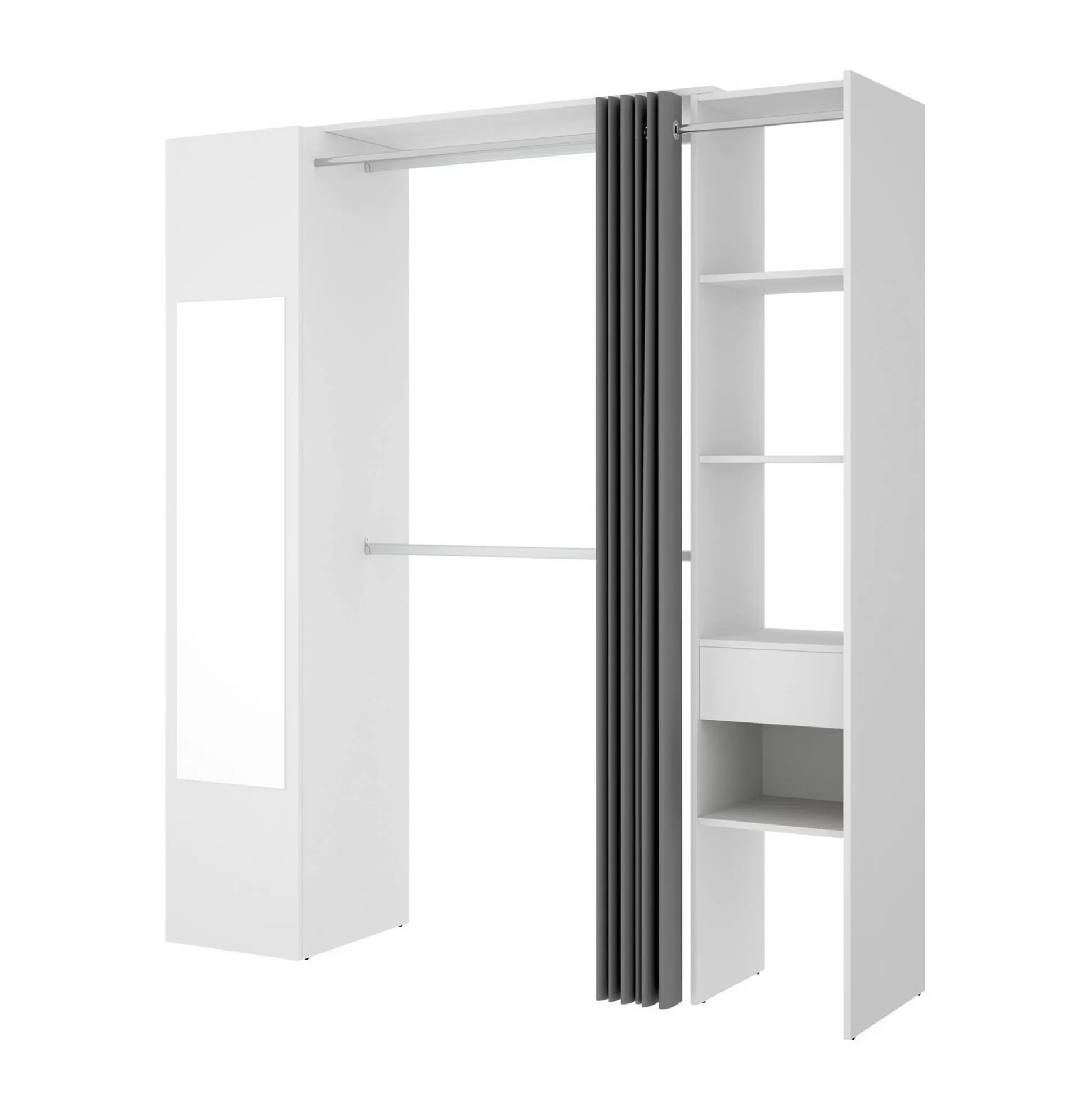 Dmora Altri Guardaroba<Guardaroba Aru, 177x52h205 cm, Bianco e Antracite