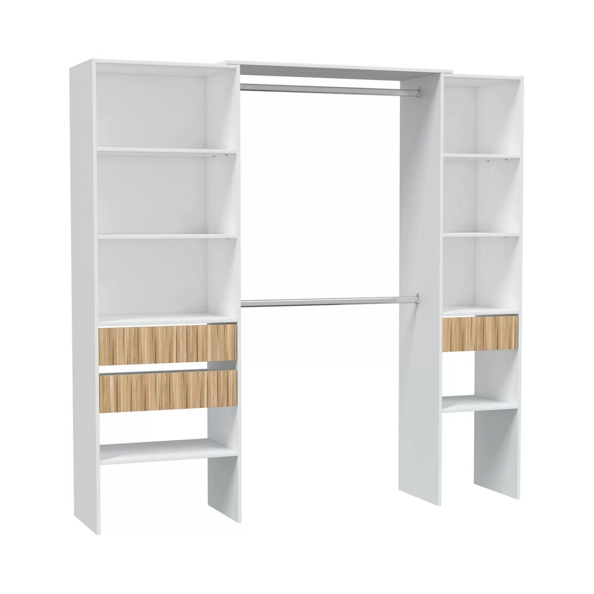 Dmora Altri Guardaroba<Guardaroba Ary, 196x40h187 cm, Bianco e Rovere