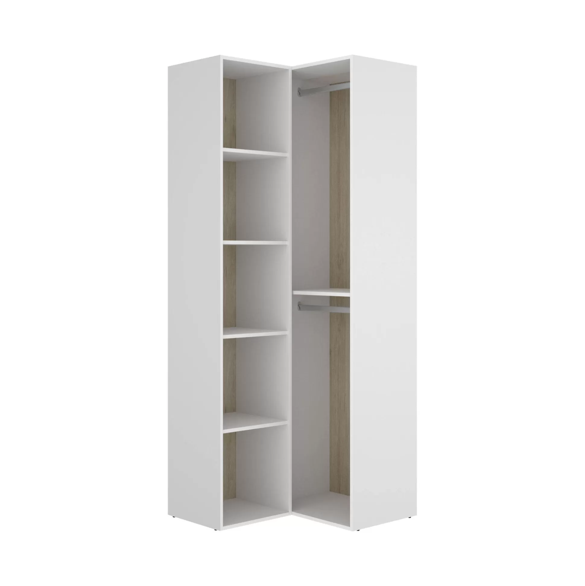 Dmora Altri Guardaroba<Guardaroba grande Anzino, 85x85 h205 cm, Bianco e Rovere