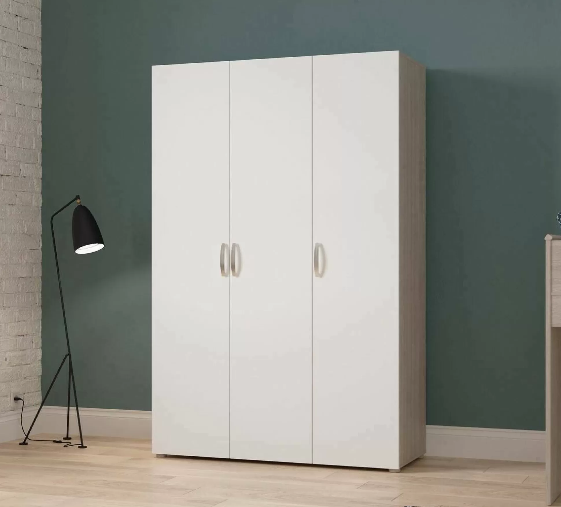 Dmora Altri Armadi Multiuso<Guardaroba grande Dania, 119x51 h185 cm, Rovere e Bianco opaco