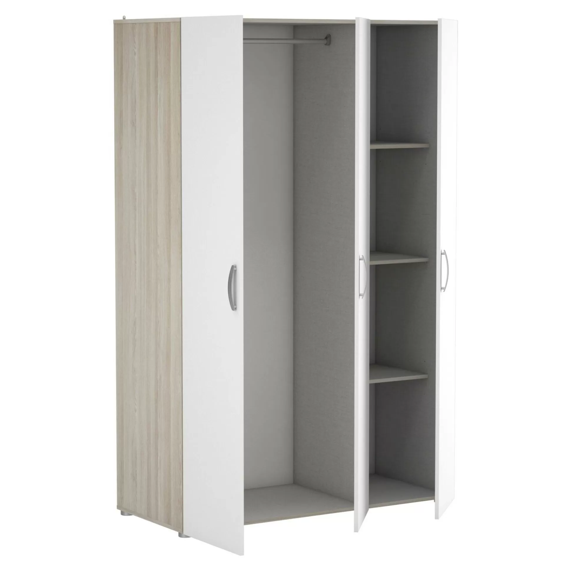 Dmora Altri Armadi Multiuso<Guardaroba grande Dania, 119x51 h185 cm, Rovere e Bianco opaco