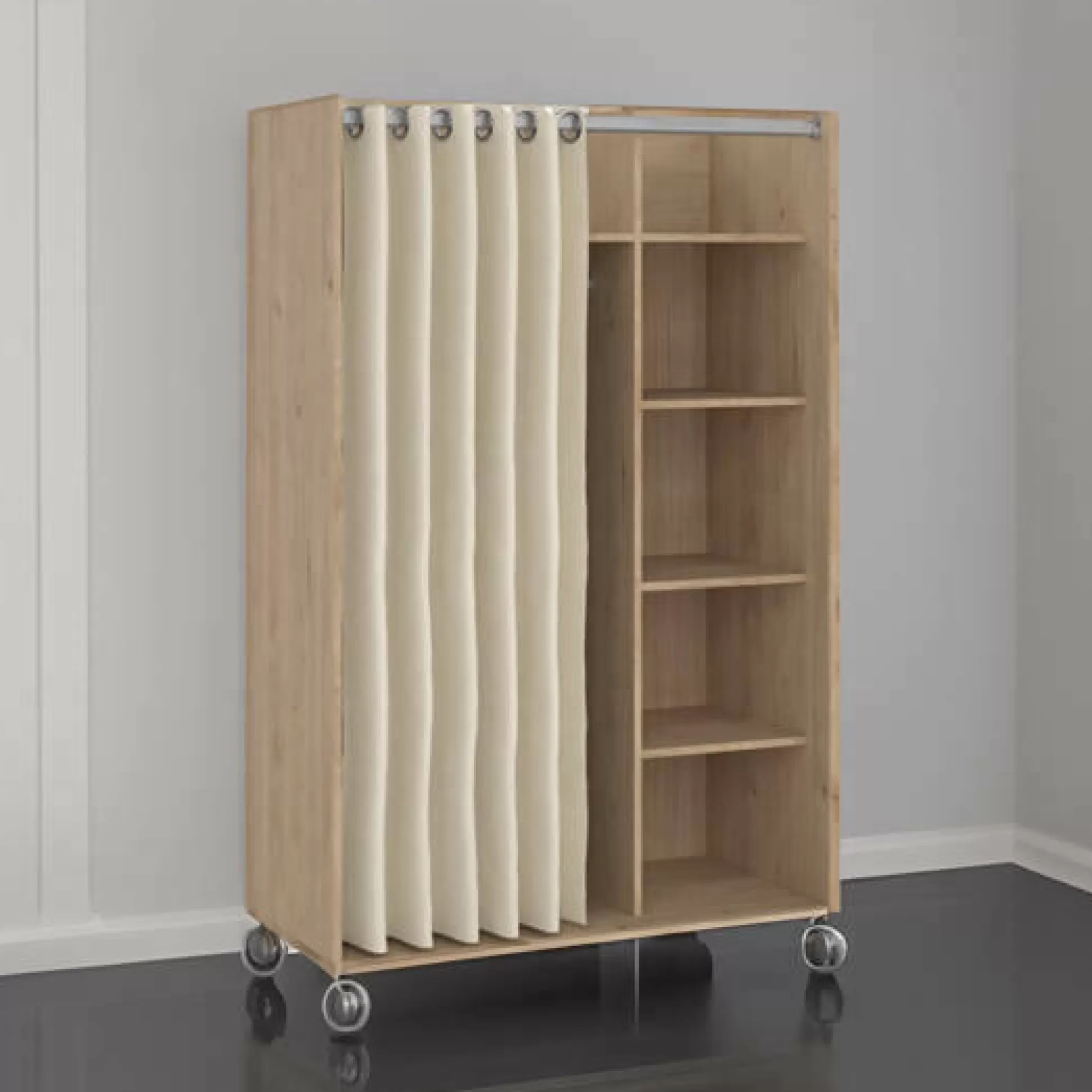 Dmora Altri Guardaroba<Guardaroba grande Dsesi, 48x100 h160 cm, Rovere e Beige