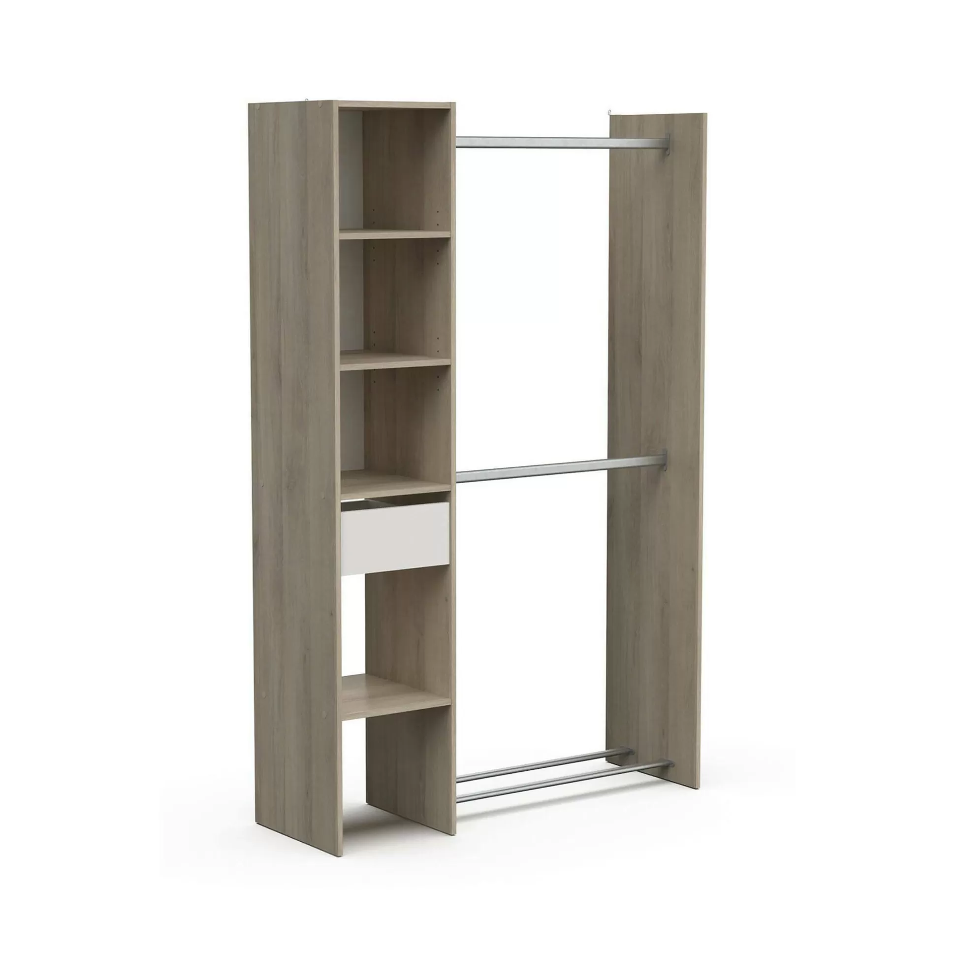 Dmora Altri Guardaroba<Guardaroba grande Floriana, 118x40 h183 cm, Rovere e Bianco opaco