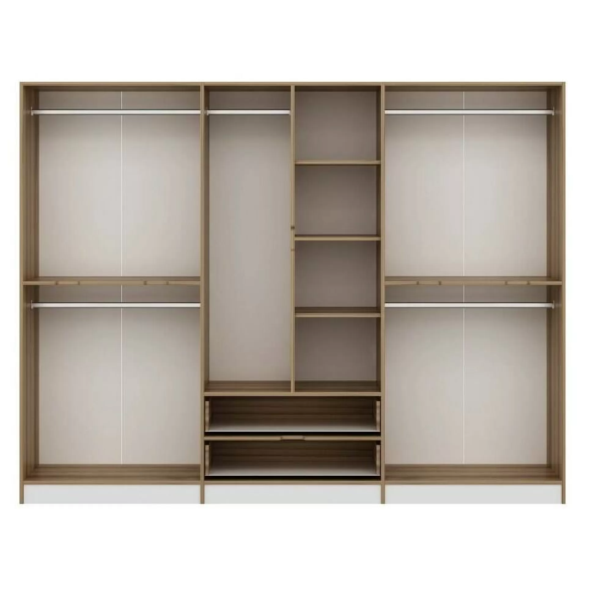 Dmora Altri Guardaroba<Guardaroba grande Gaspard, 277x52 h208 cm, Bianco e Oro