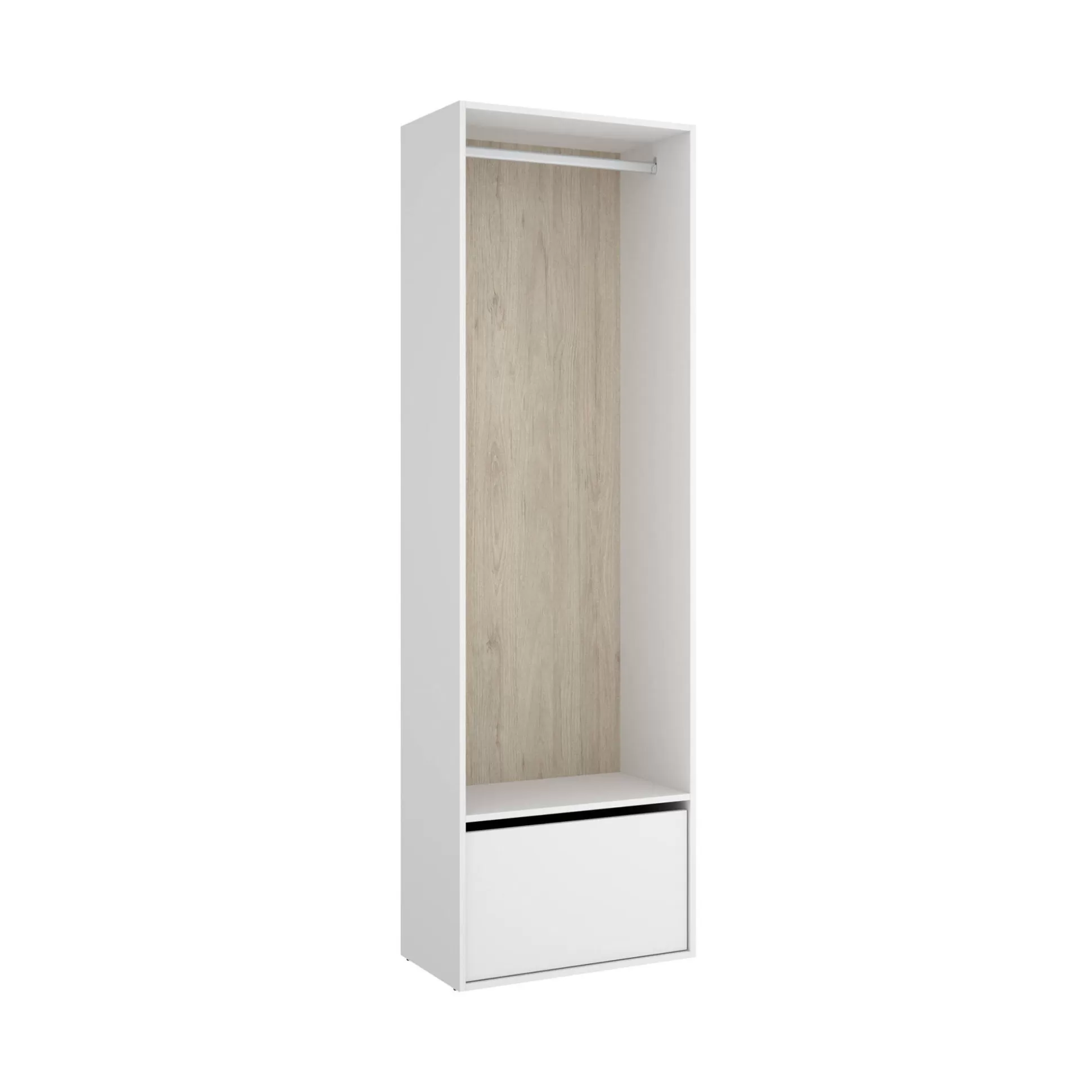 Dmora Altri Guardaroba<Guardaroba grande Islamabad, 60x45 h205 cm, Bianco e Rovere