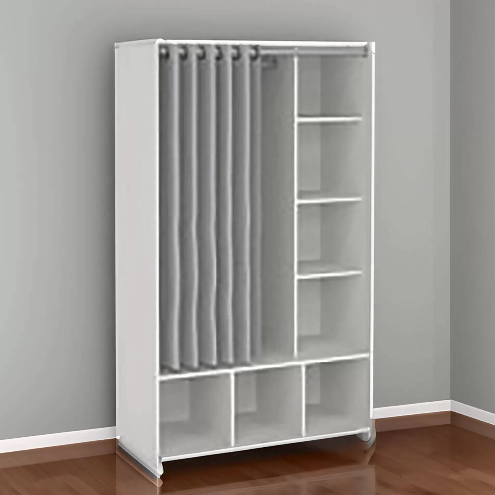 Dmora Altri Guardaroba<Guardaroba grande Jal, 48x105 h180 cm, Bianco e Grigio
