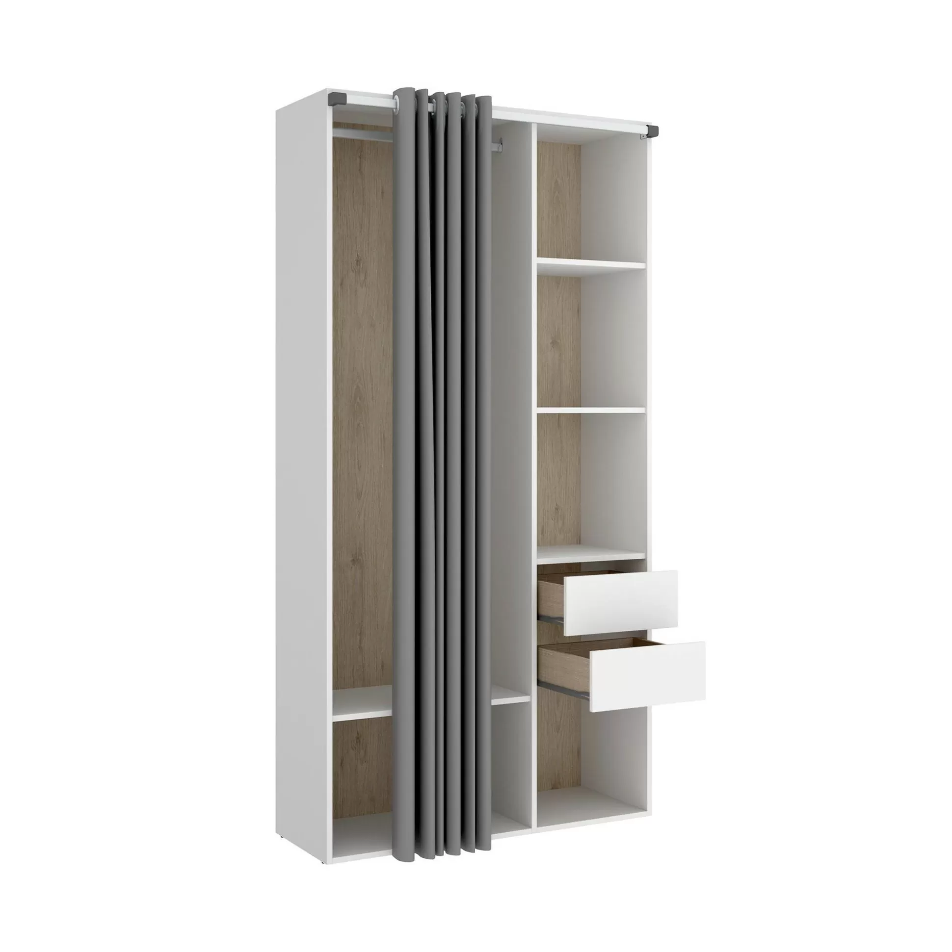 Dmora Altri Guardaroba<Guardaroba grande Maon, 98x53 h205 cm, Bianco e Rovere