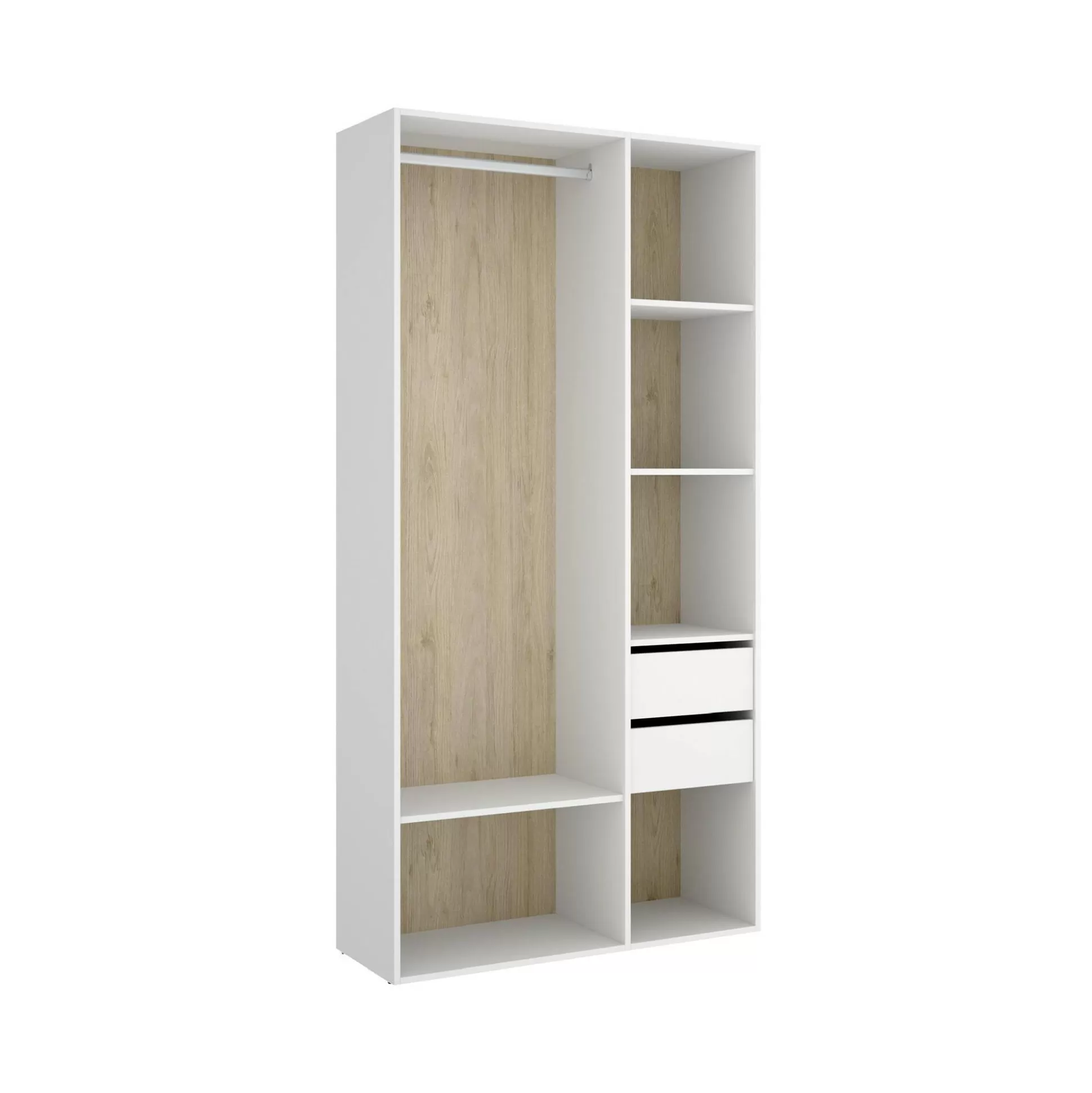 Dmora Altri Guardaroba<Guardaroba grande Maon, 98x45 h205 cm, Bianco e Rovere