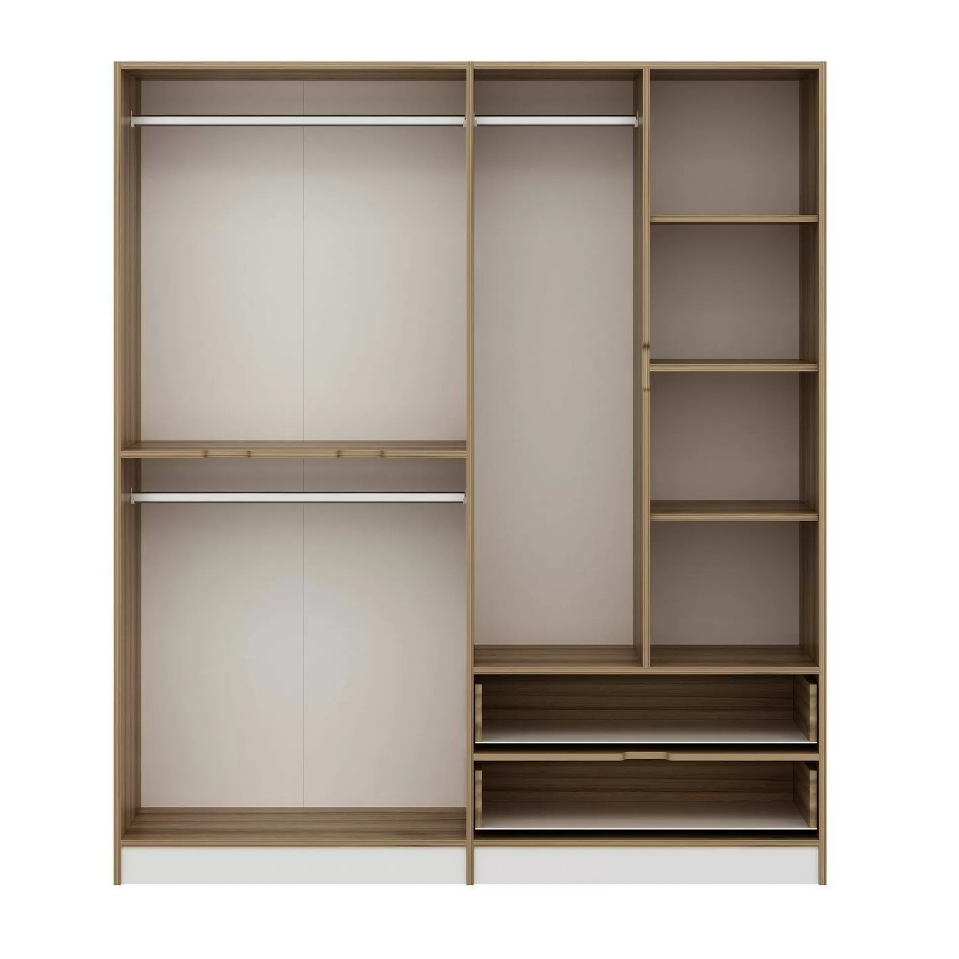 Dmora Altri Guardaroba<Guardaroba grande Odalys, 185x52 h208 cm, Bianco e Oro