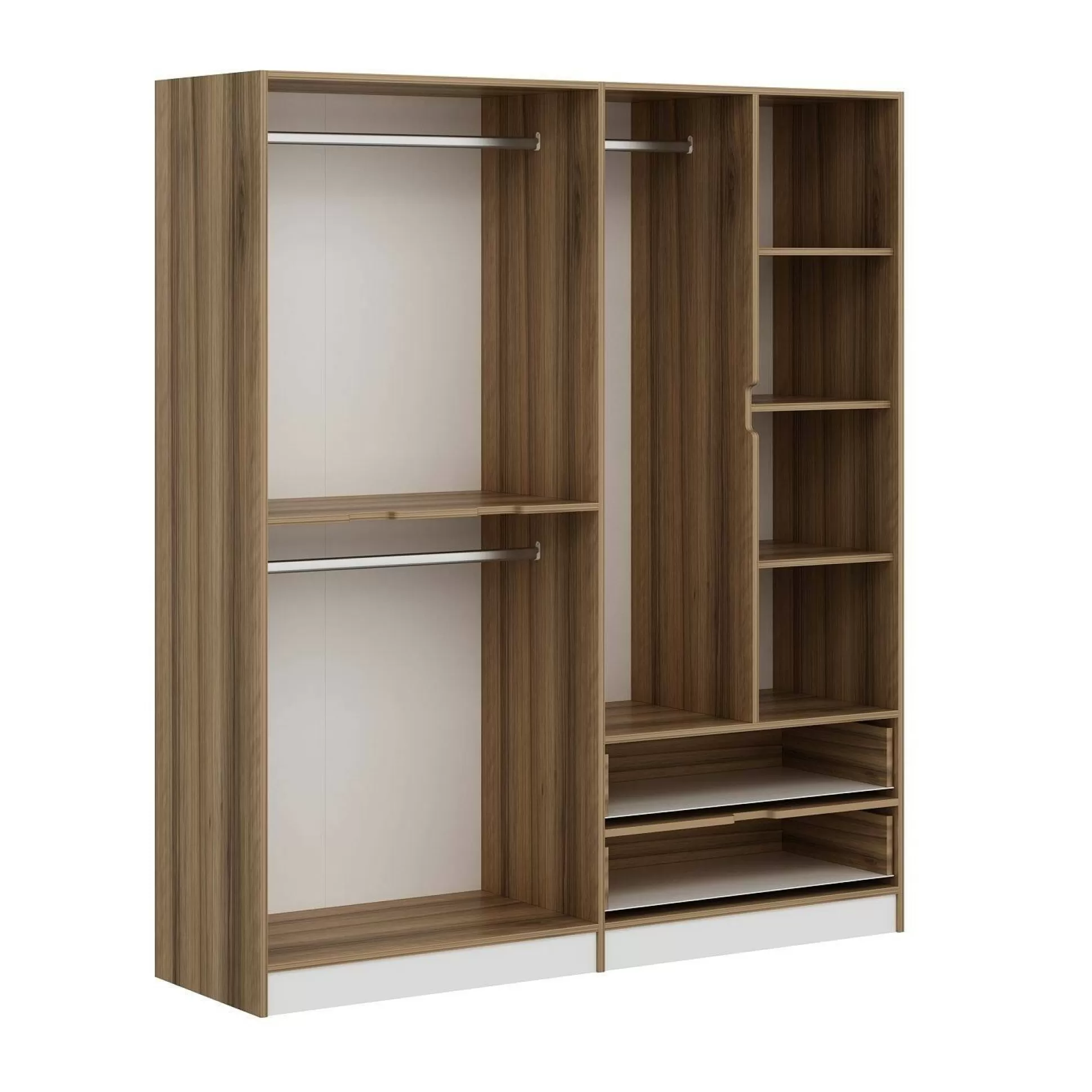 Dmora Altri Guardaroba<Guardaroba grande Odalys, 185x52 h208 cm, Bianco e Oro