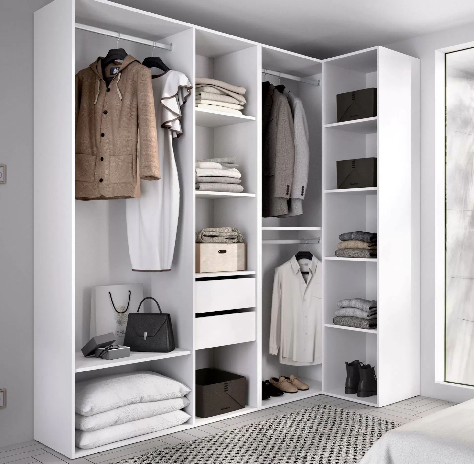Dmora Altri Guardaroba<Guardaroba grande Onyok, 183x85 h205 cm, Bianco e Rovere
