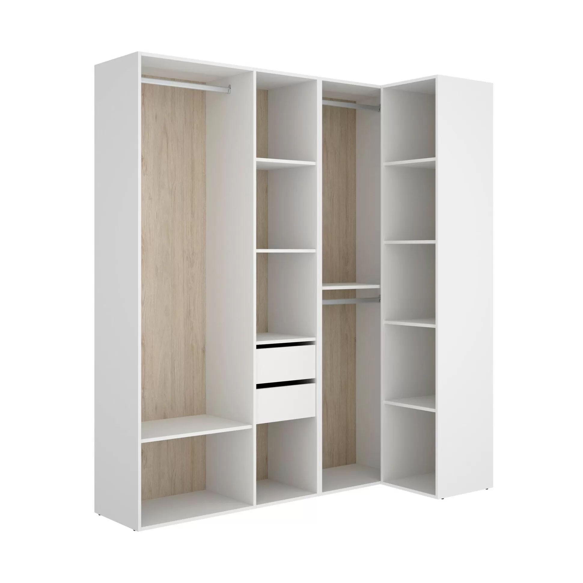Dmora Altri Guardaroba<Guardaroba grande Onyok, 183x85 h205 cm, Bianco e Rovere