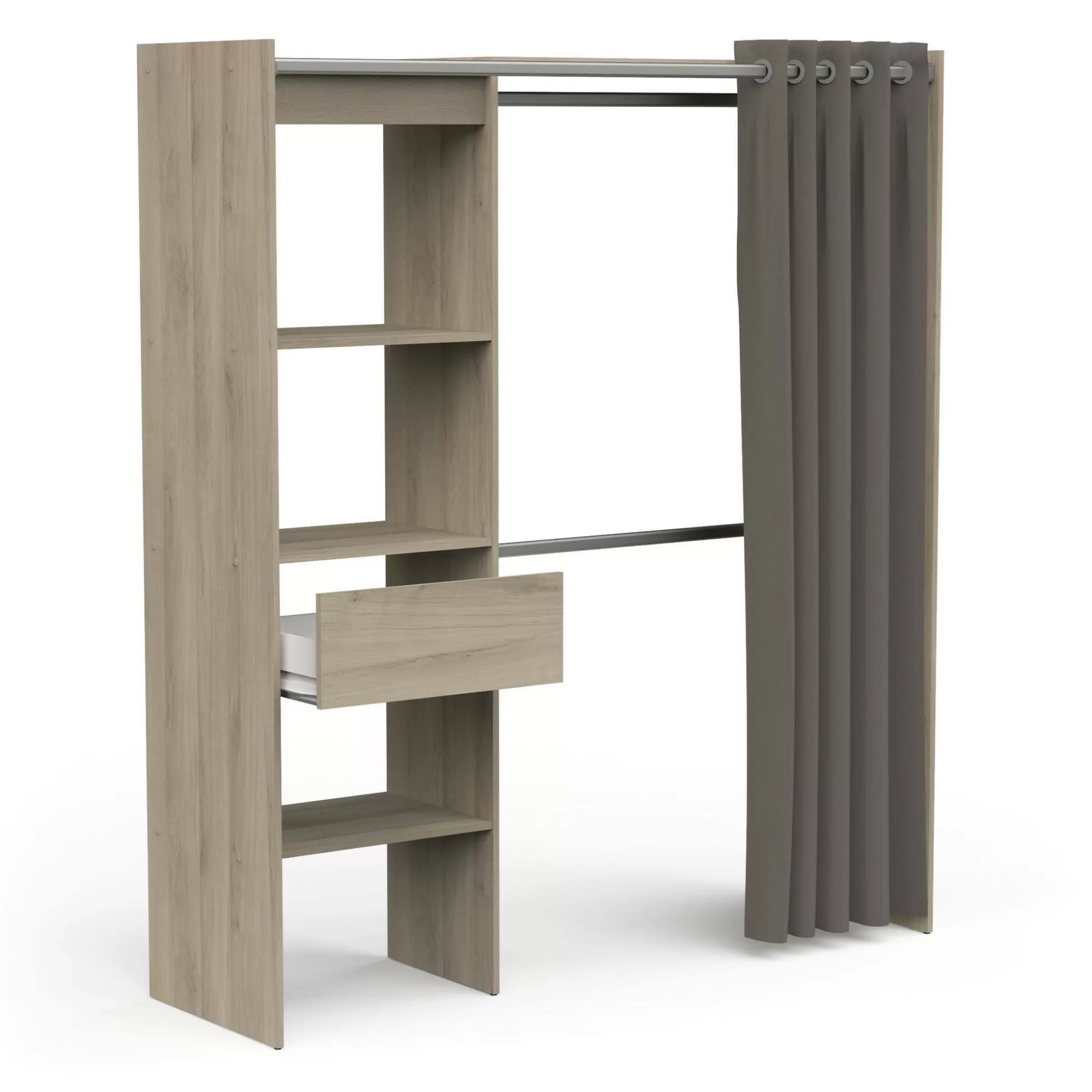 Dmora Altri Guardaroba<Guardaroba grande Serpentina, 167x50 h192 cm, Rovere e Bianco opaco