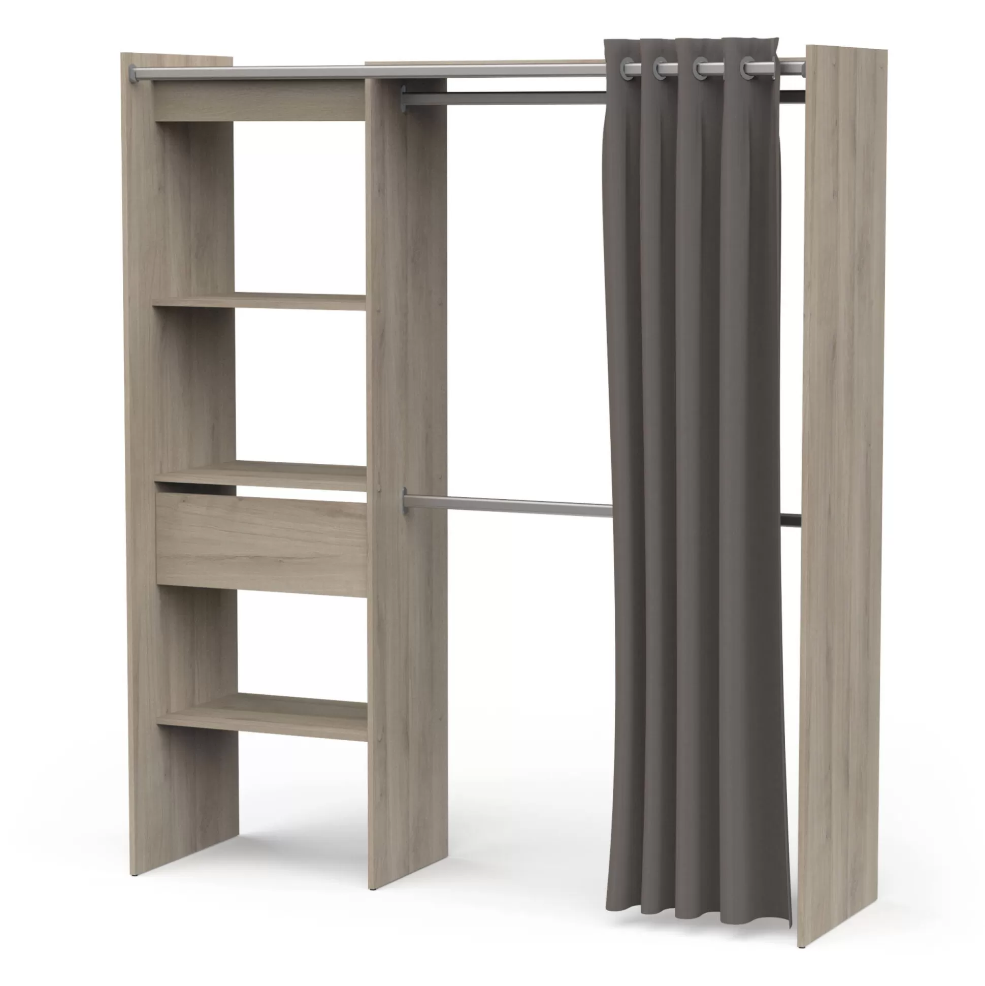 Dmora Altri Guardaroba<Guardaroba grande Serpentina, 167x50 h192 cm, Rovere e Bianco opaco