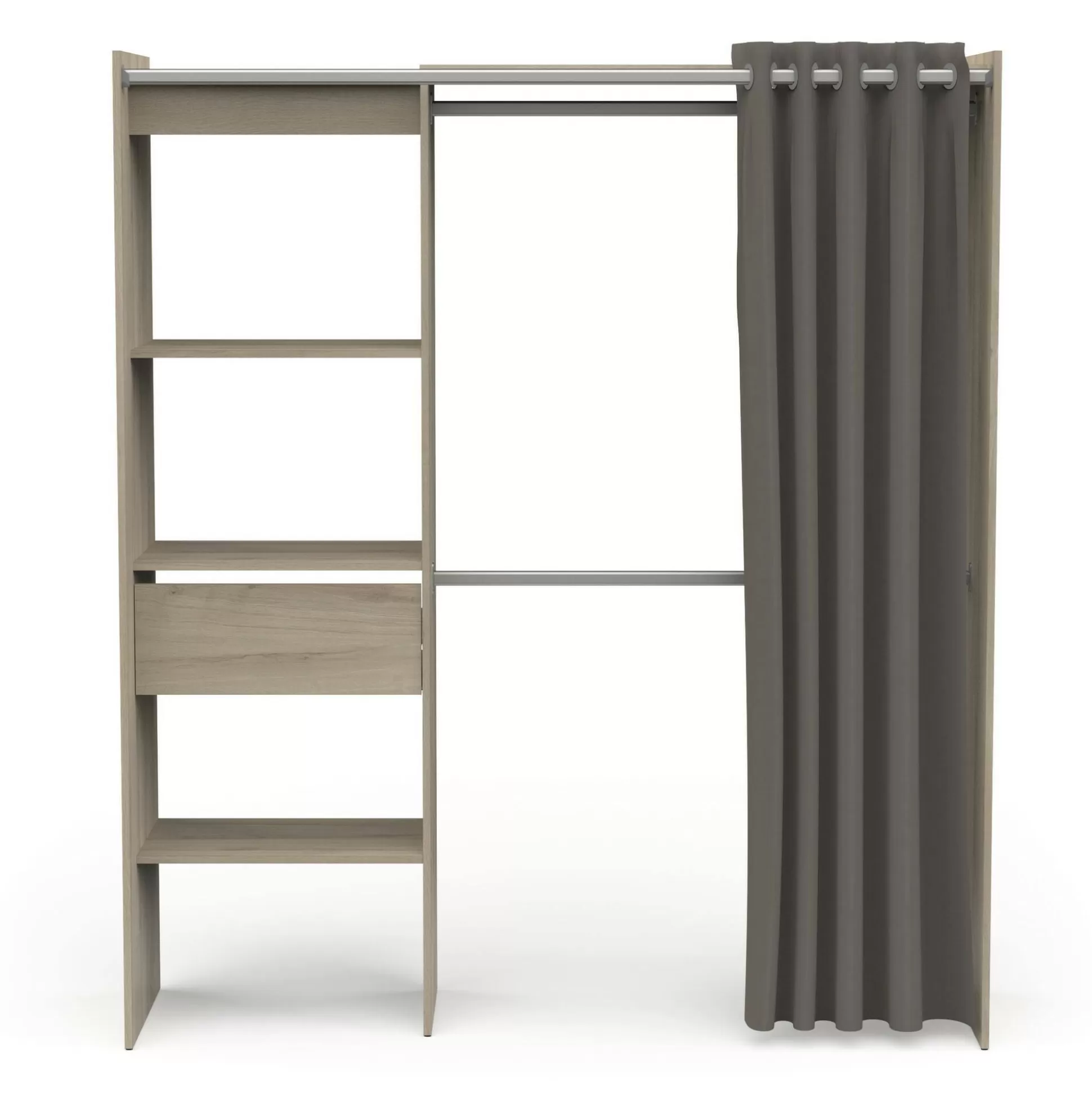 Dmora Altri Guardaroba<Guardaroba grande Serpentina, 167x50 h192 cm, Rovere e Bianco opaco