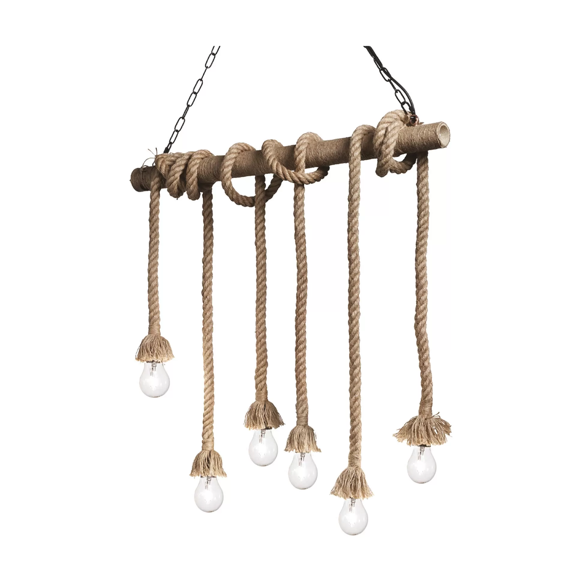 Dmora Lampade A Sospensione<Ideal-Lux - Lampada a sospensione CANAPA SP6, 80 x 5 x h130 cm,
