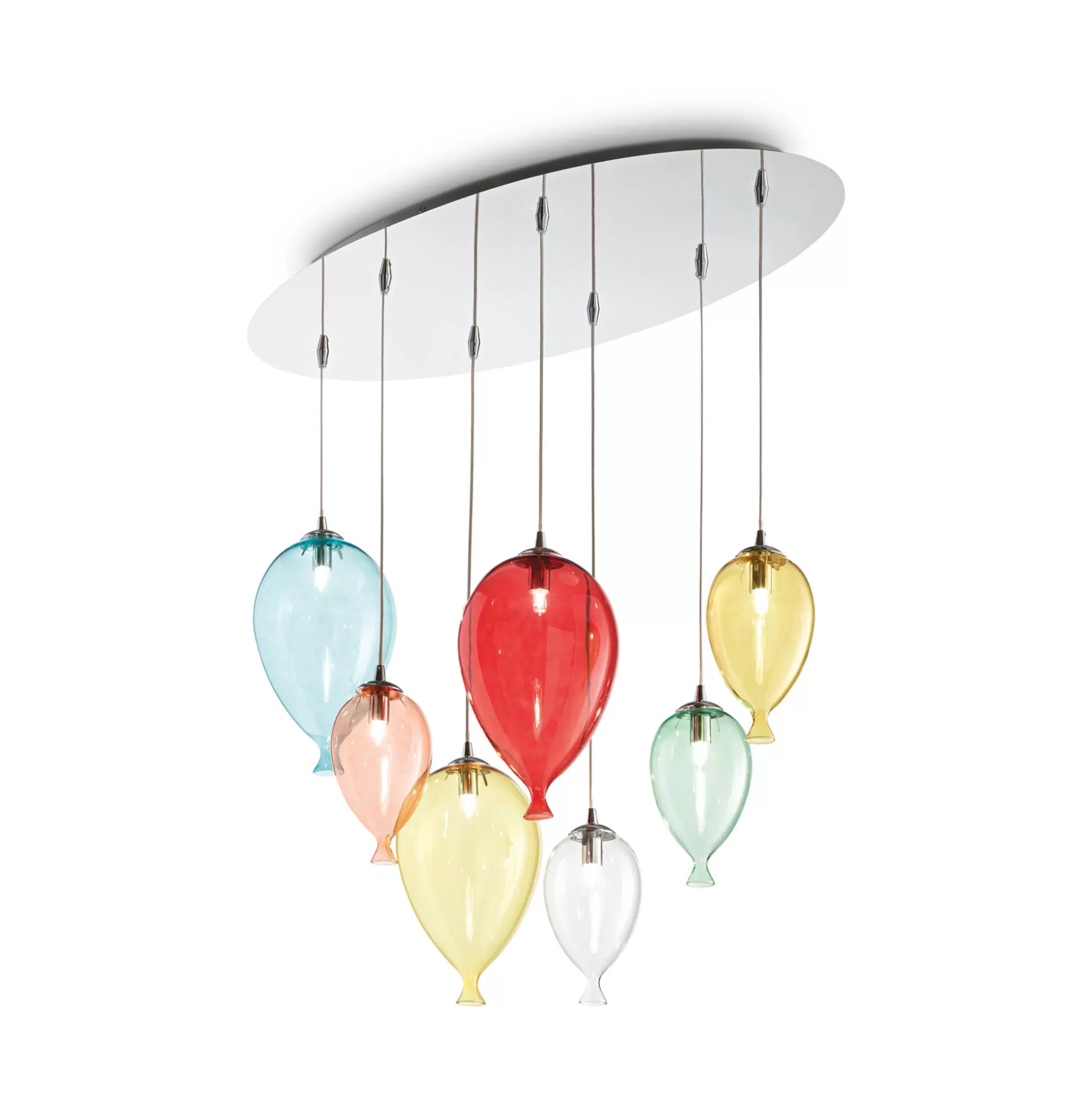 Dmora Lampade A Sospensione<Ideal-Lux - Lampada a sospensione CLOWN SP7 COLOR, 80 x 30 x h49 cm,