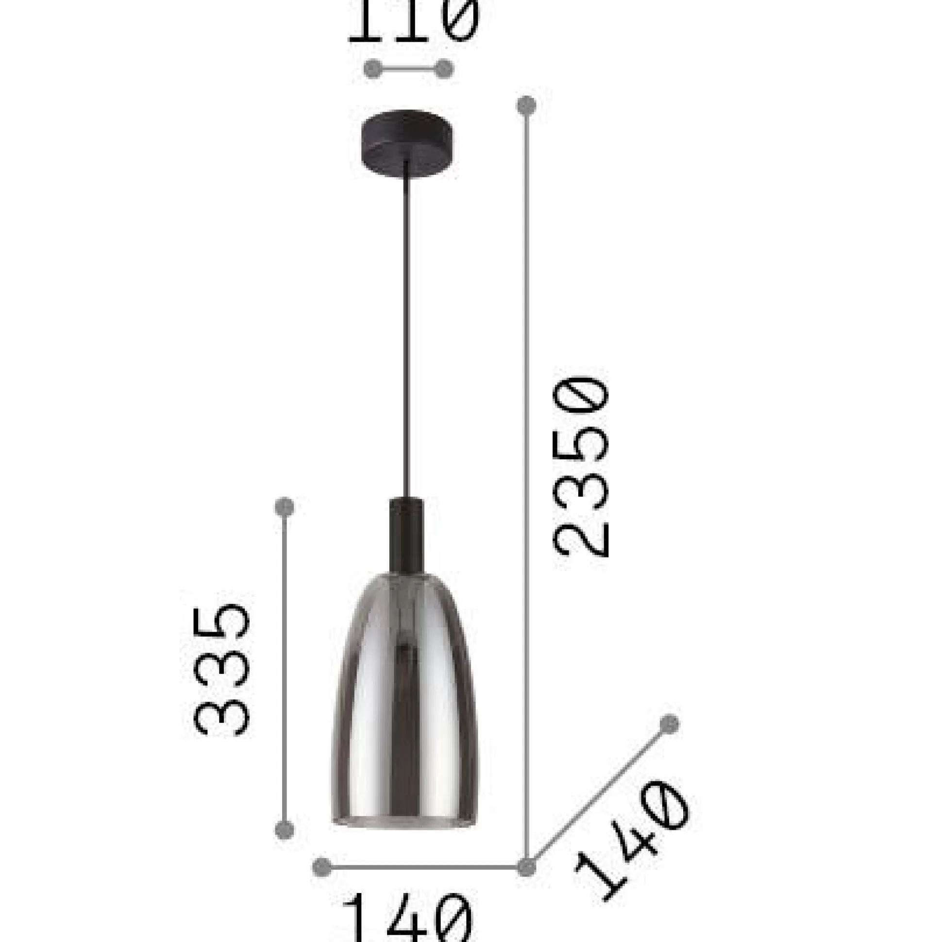Dmora Lampade A Sospensione<Ideal-Lux - Lampada a sospensione COCO-3 SP, 15 x 15 x h50 cm,