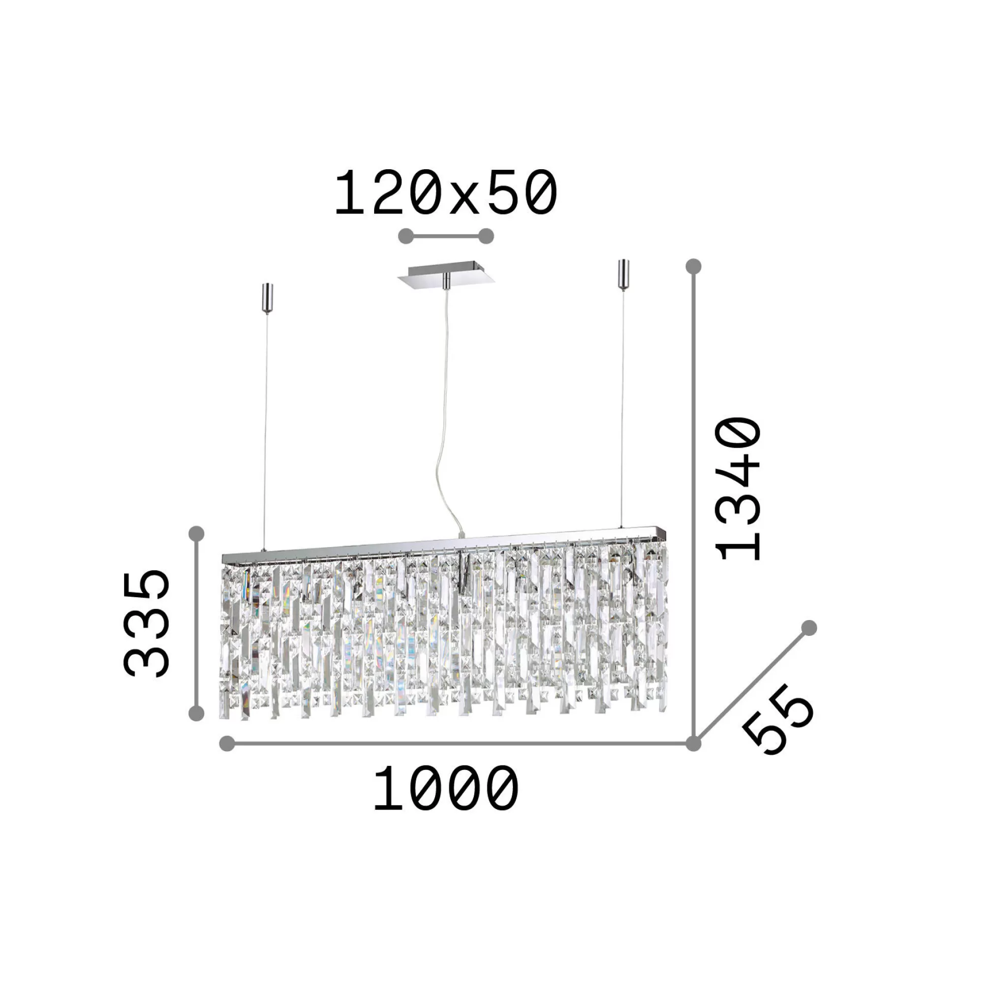 Dmora Lampade A Sospensione<Ideal-Lux - Lampada a sospensione ELISIR SP8 , 100 x 6 x h59 cm,