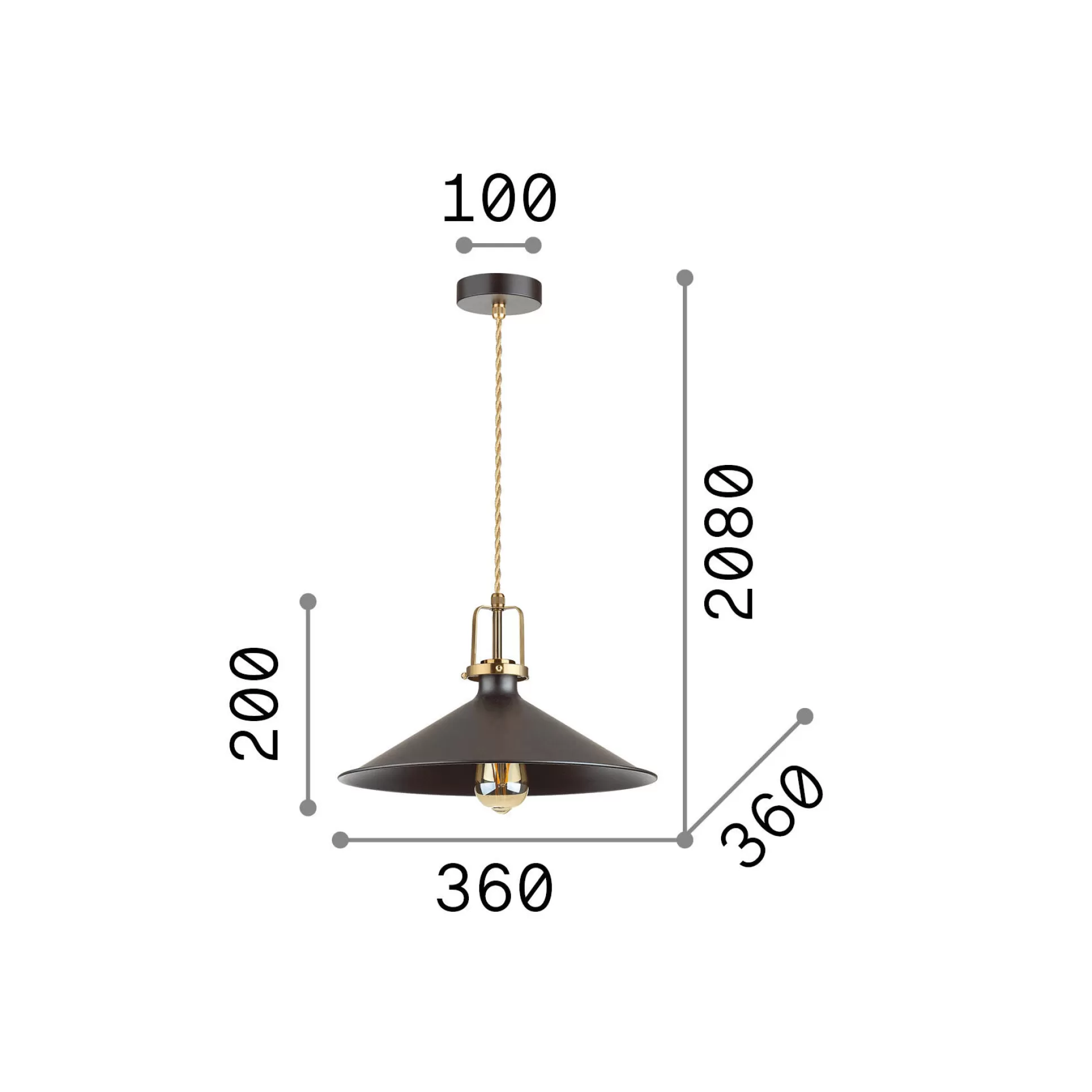 Dmora Lampade A Sospensione<Ideal-Lux - Lampada a sospensione ERIS-4 SP1 , 36 x 36 x h45 cm,