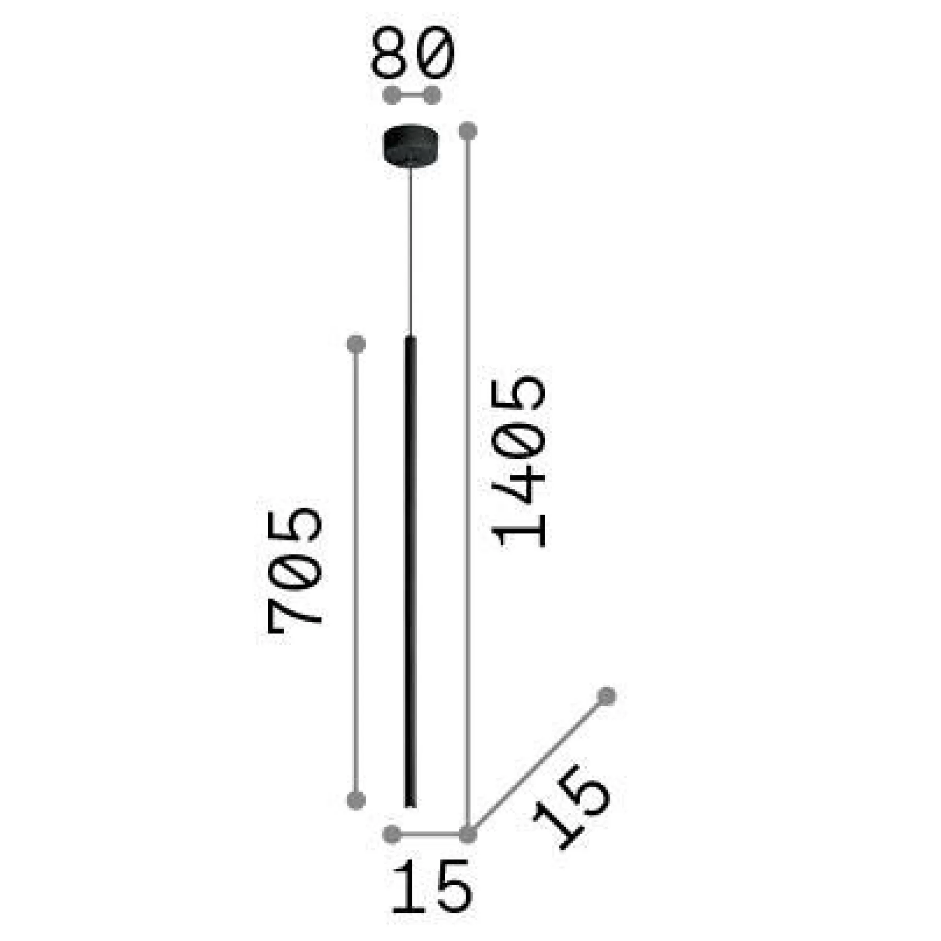 Dmora Lampade A Sospensione<Ideal-Lux - Lampada a sospensione FILO SP1 LONG WIRE , 9 x 9 x h94 cm,