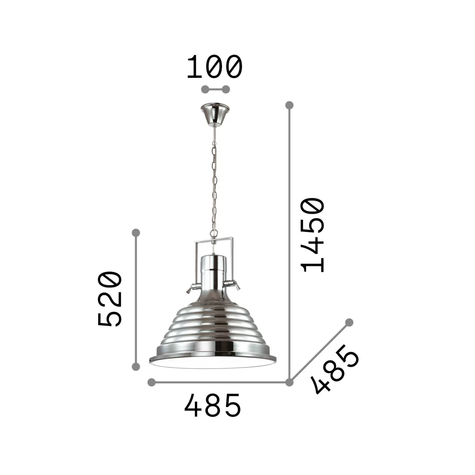 Dmora Lampade A Sospensione<Ideal-Lux - Lampada a sospensione FISHERMAN SP1 , 49 x 49 x h77 cm,