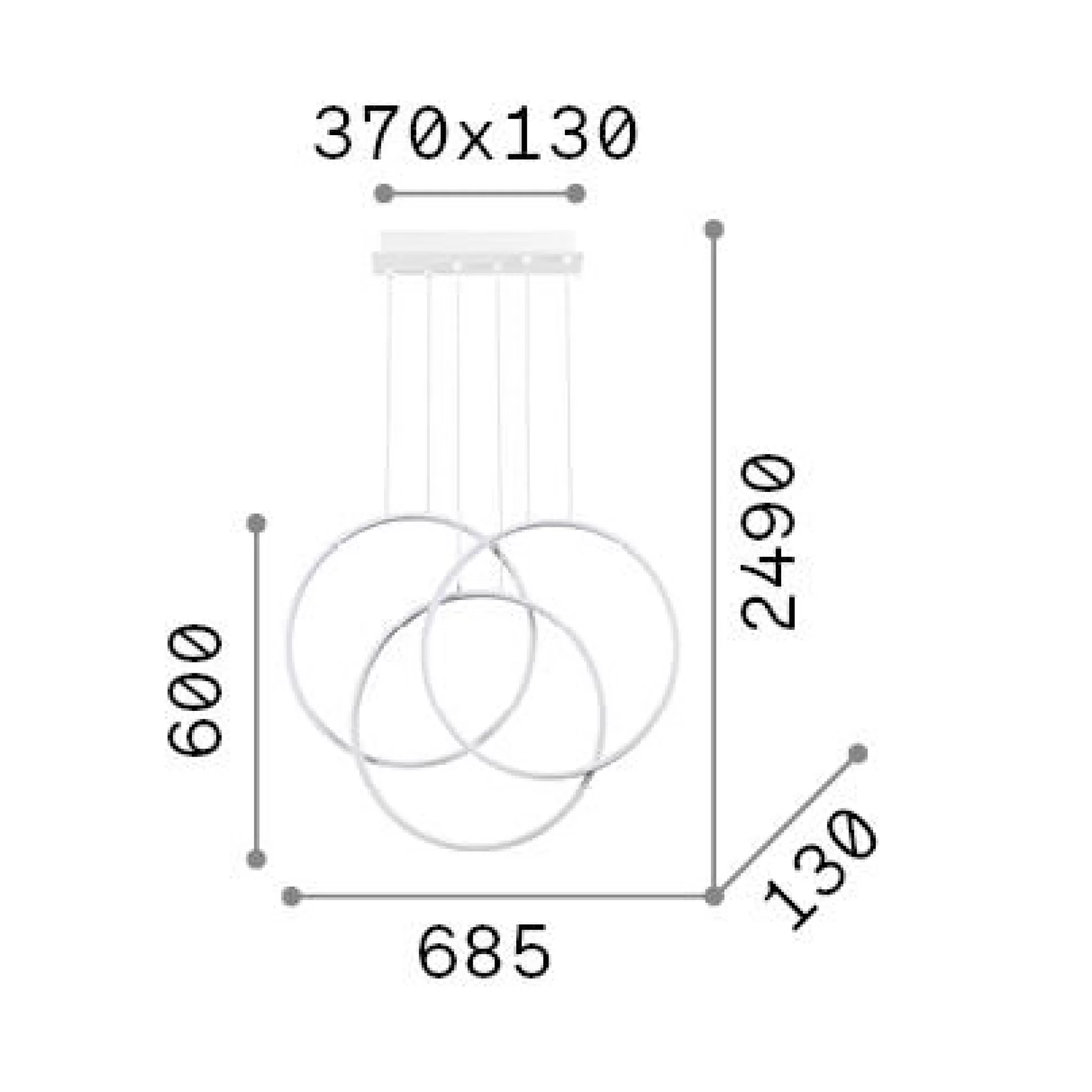 Dmora Lampade A Sospensione<Ideal-Lux - Lampada a sospensione FRAME SP CERCHIO , 69 x 13 x h80 cm,
