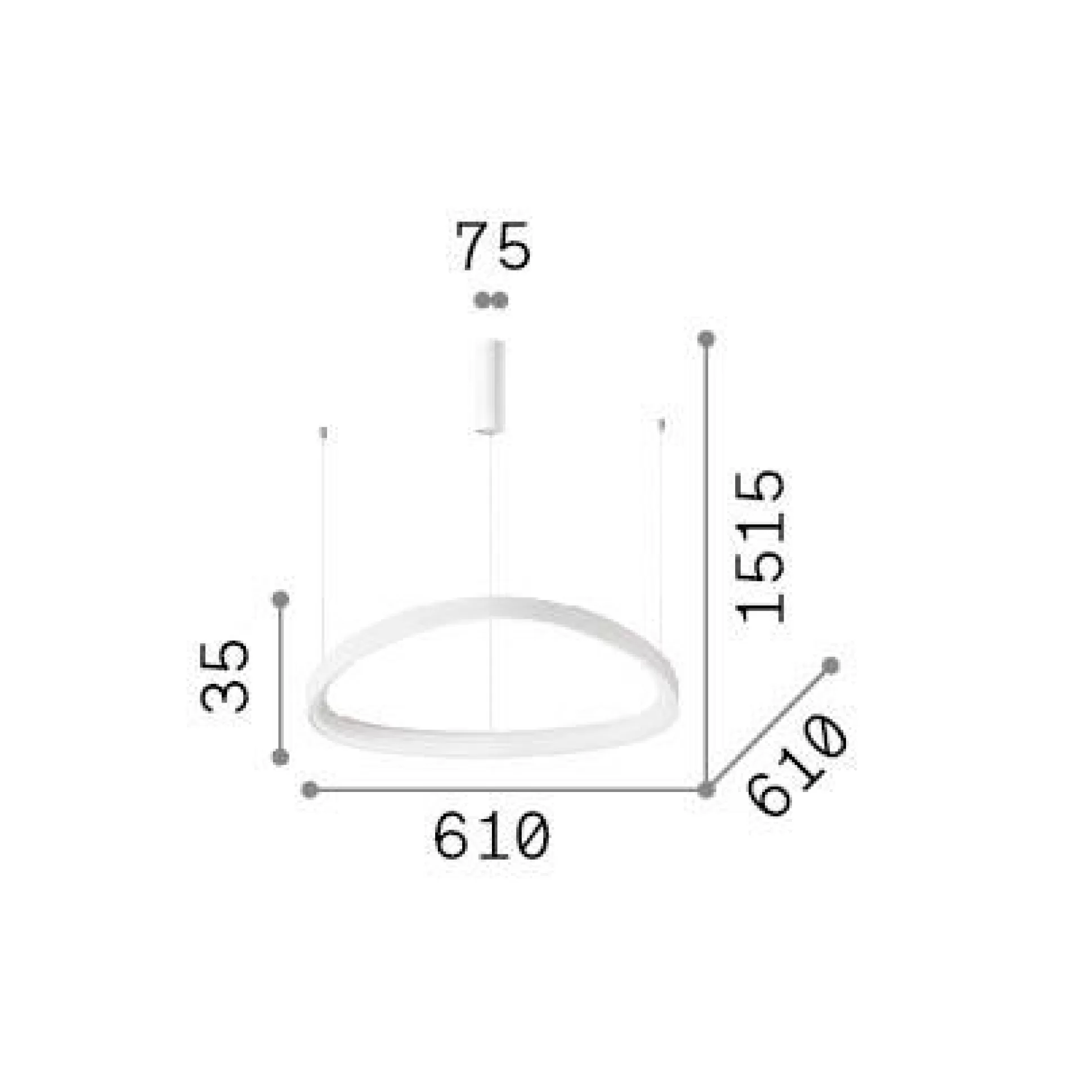 Dmora Lampade A Sospensione<Ideal-Lux - Lampada a sospensione GEMINI SP D061 DALI/PUSH , 61 x 61 x h44 cm,