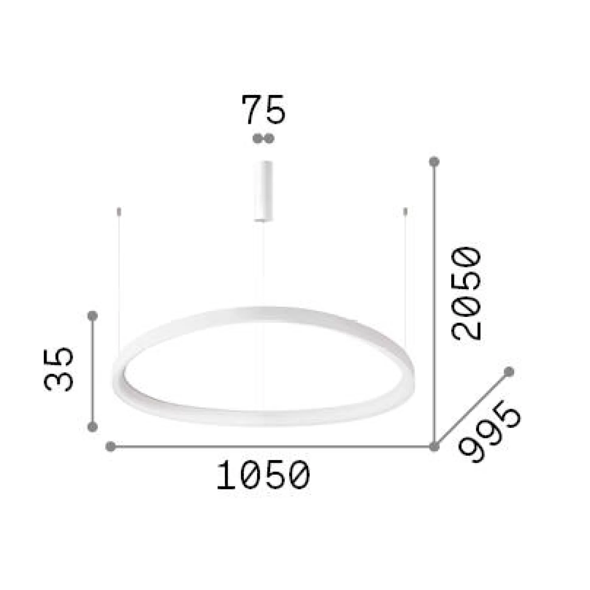 Dmora Lampade A Sospensione<Ideal-Lux - Lampada a sospensione GEMINI SP D105 ON-OFF , 105 x 100 x h29 cm,