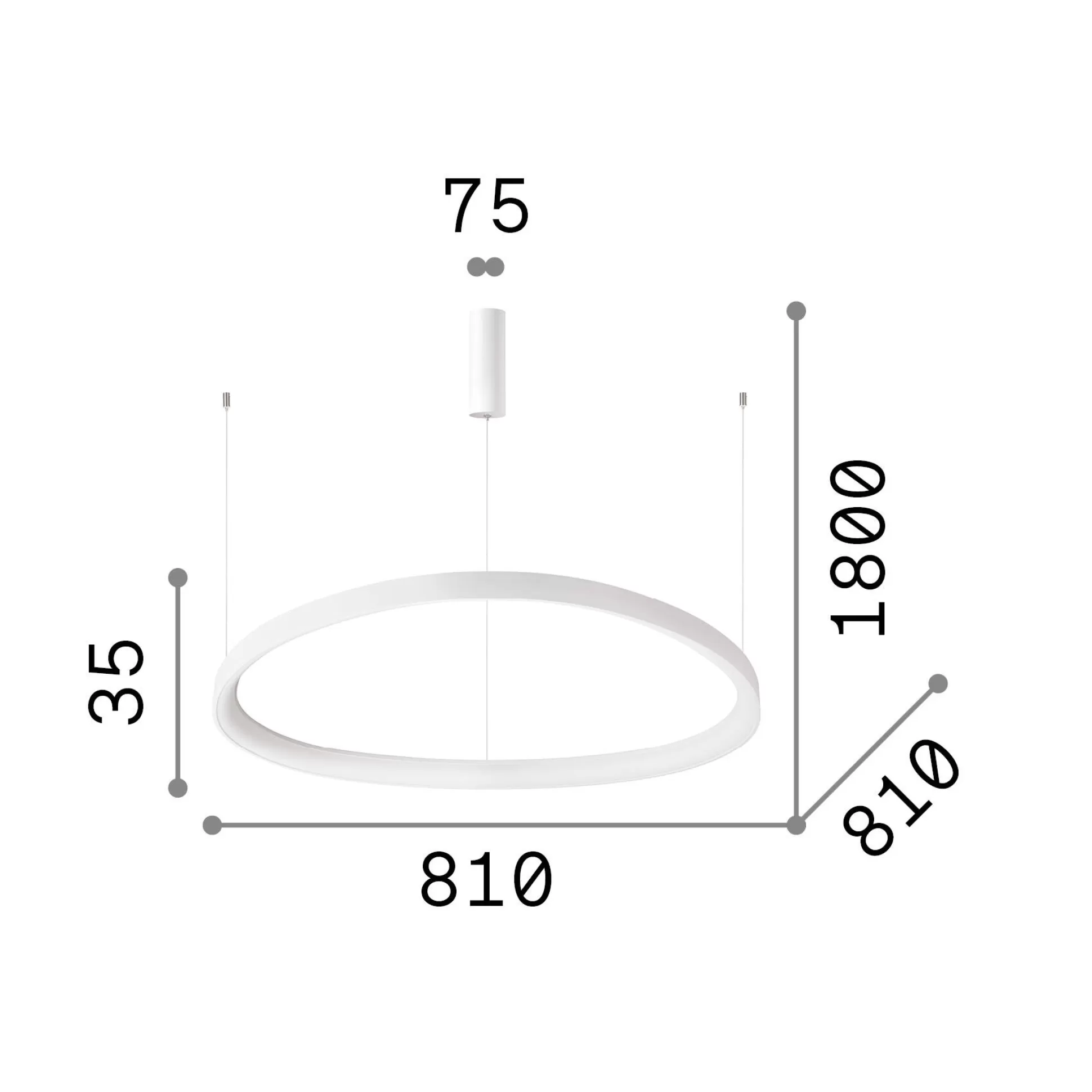 Dmora Lampade A Sospensione<Ideal-Lux - Lampada a sospensione GEMINI SP D081 ON-OFF , 81 x 81 x h29 cm,